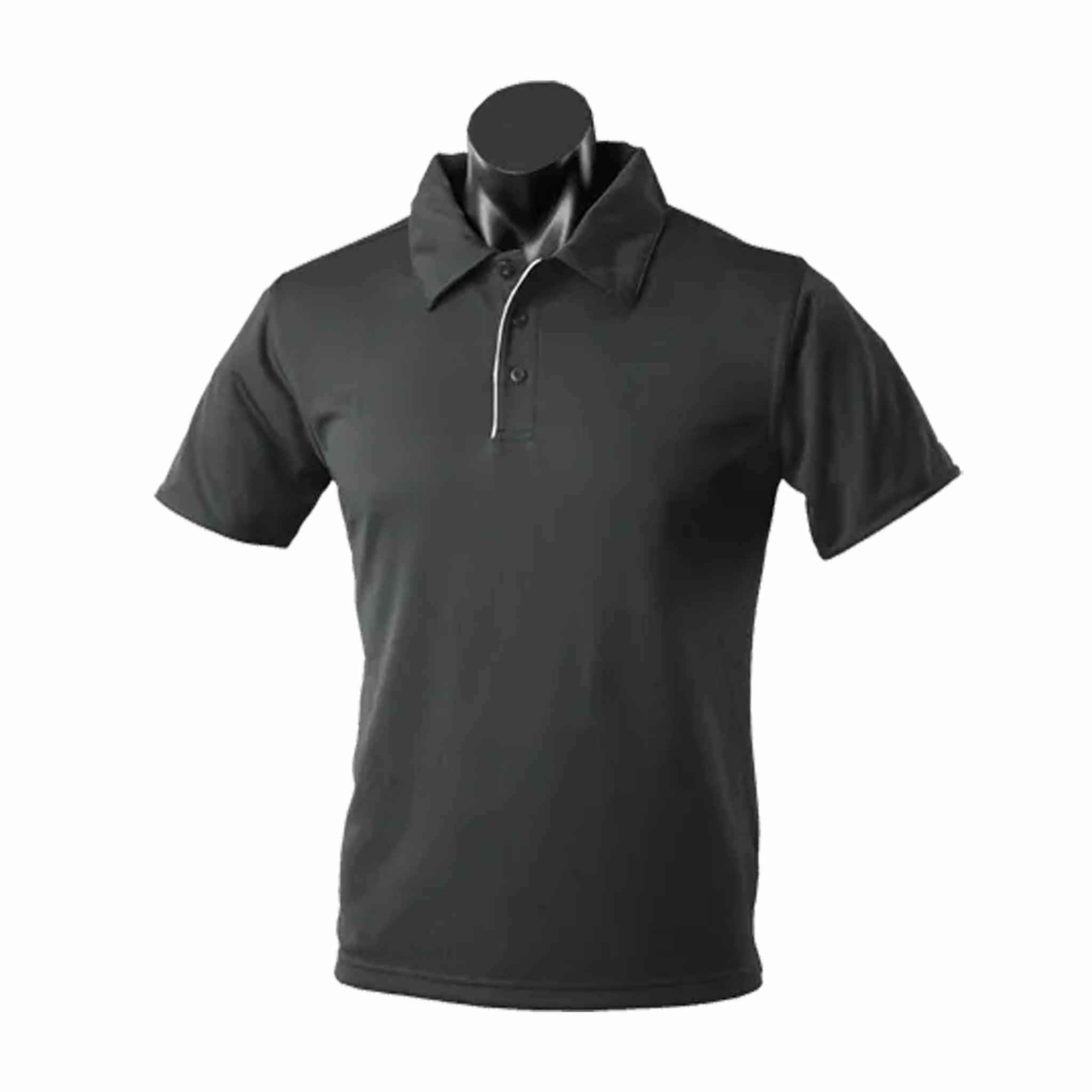 aussie pacific yarra mens polo in black white