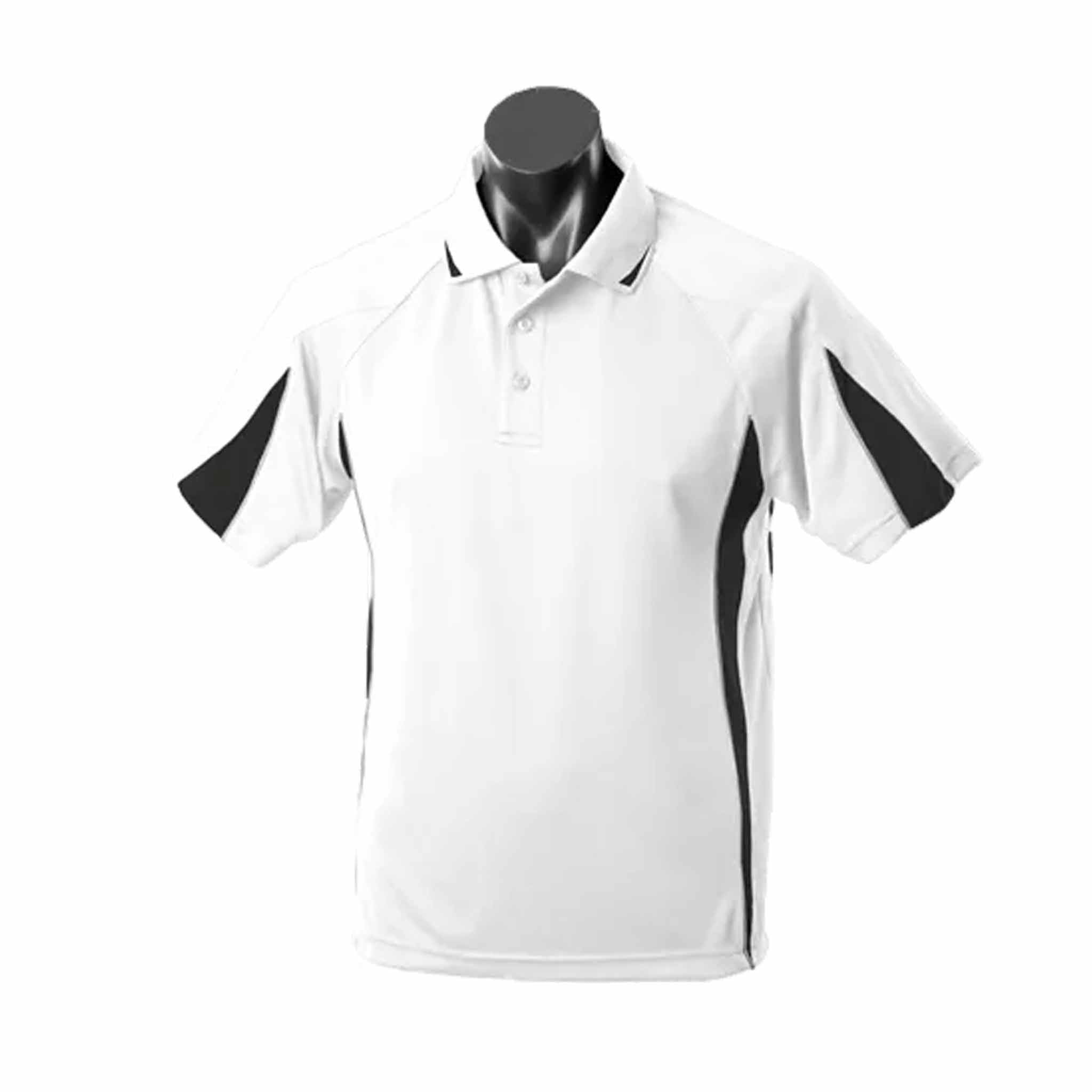 aussie pacific eureka mens polo in white black