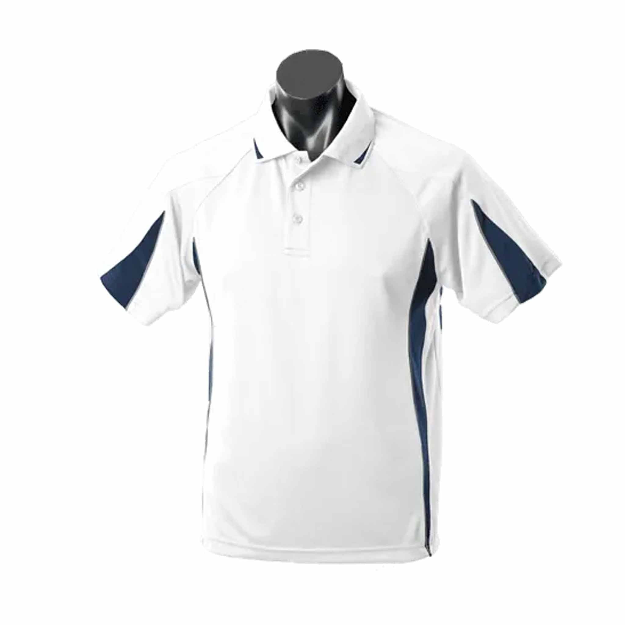 aussie pacific eureka mens polo in white navy