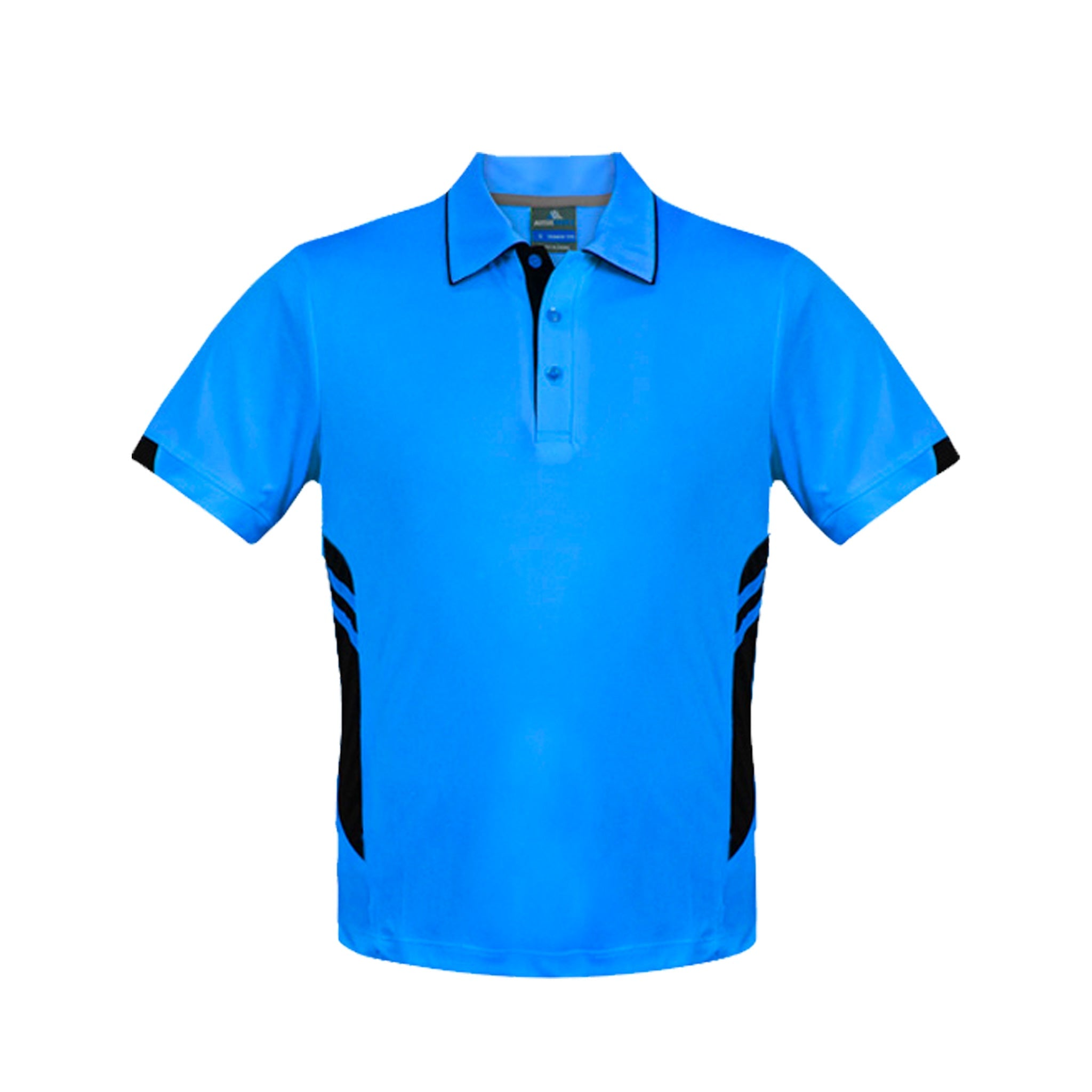 mens tasman polo in cyan black