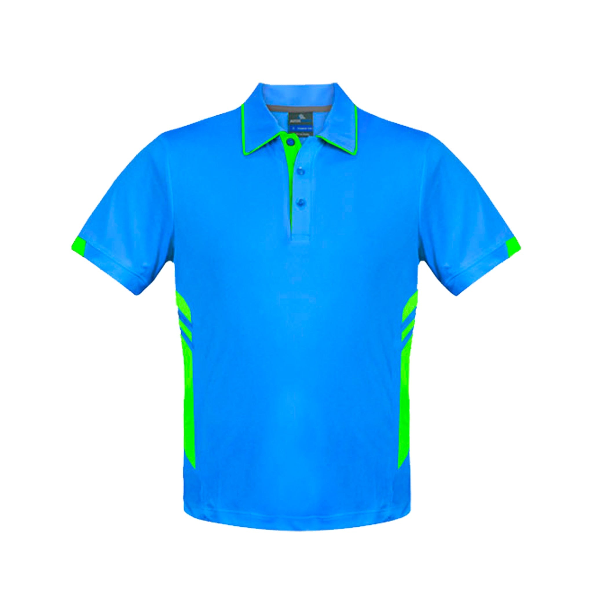 mens tasman polo in cyan neon green