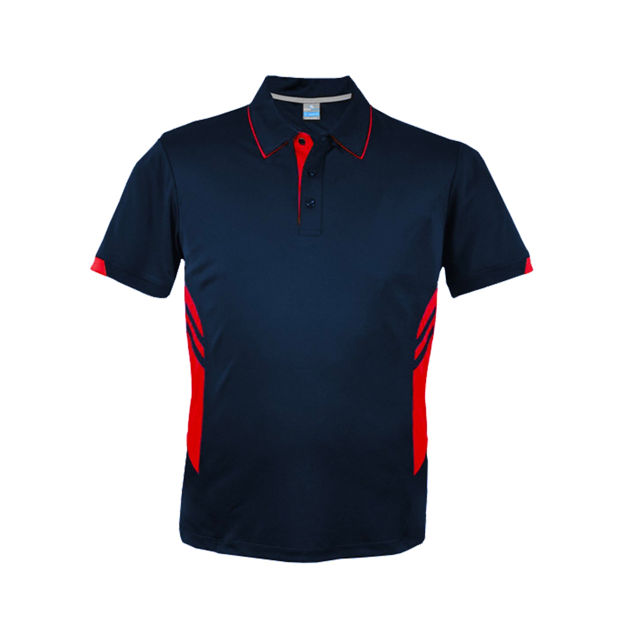 mens tasman polo in navy red