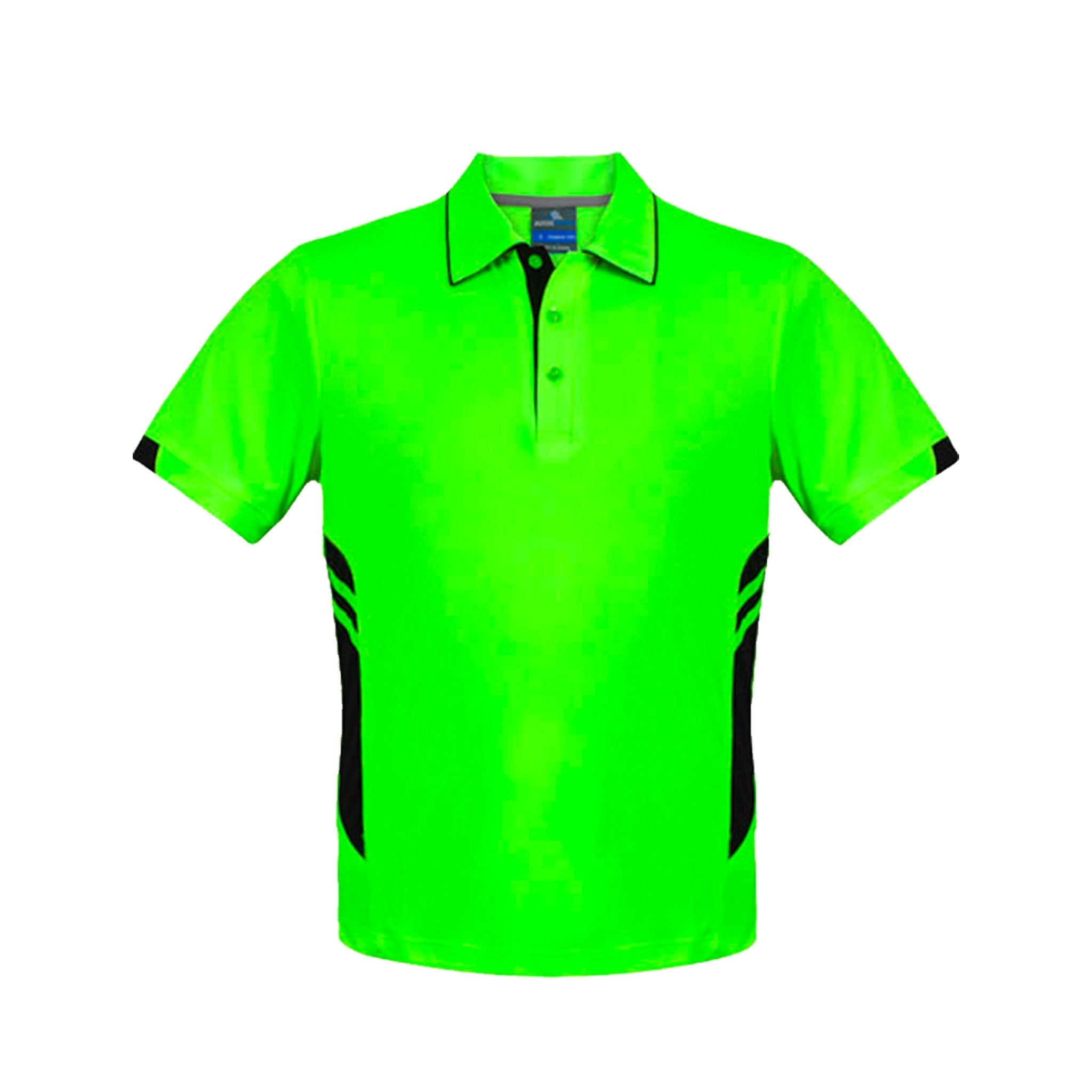 mens tasman polo in neon green black