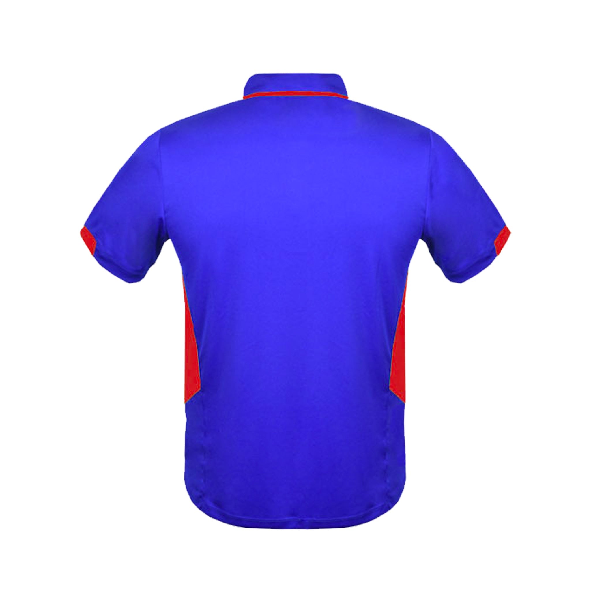 back of mens tasman polo in royal red