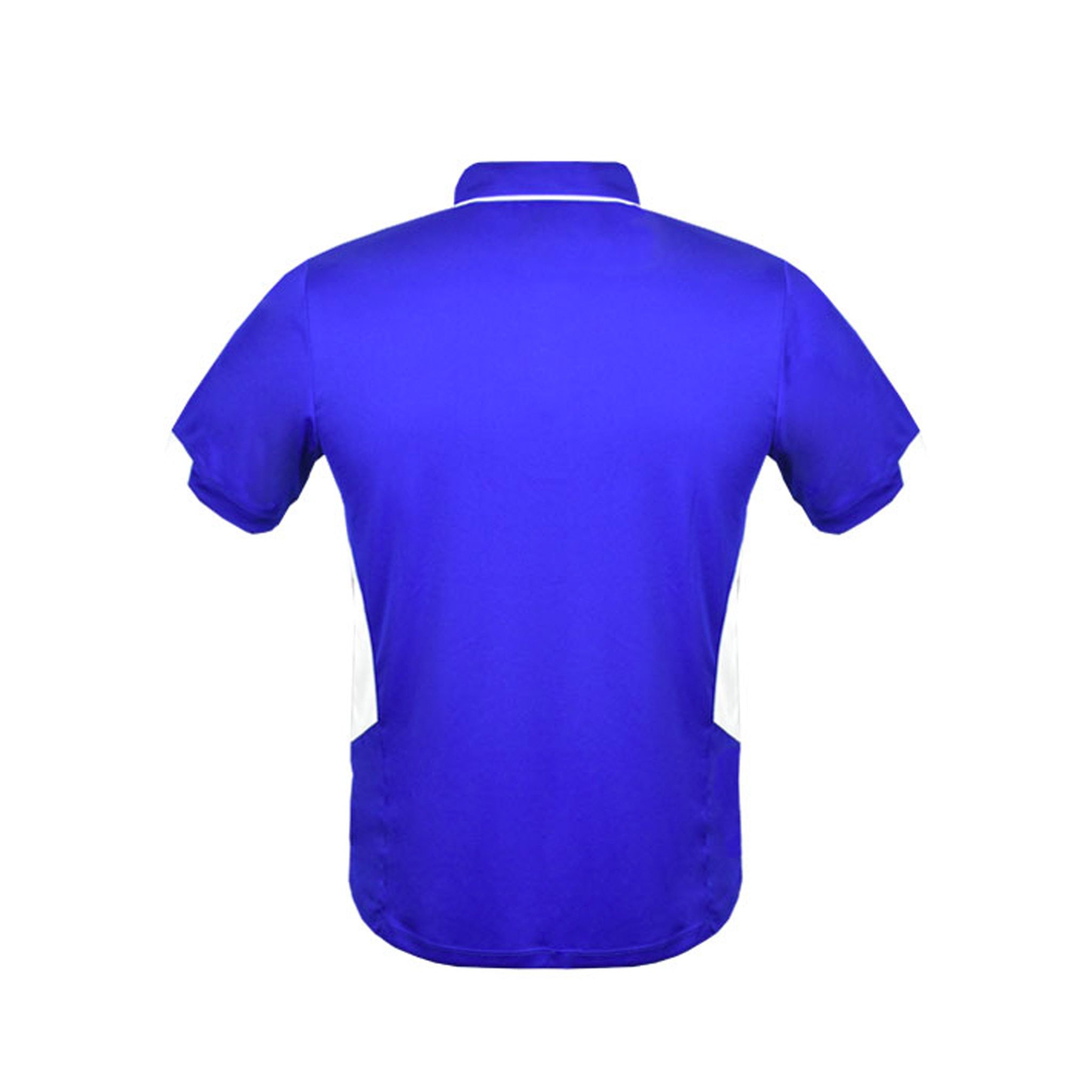 back of mens tasman polo in royal white