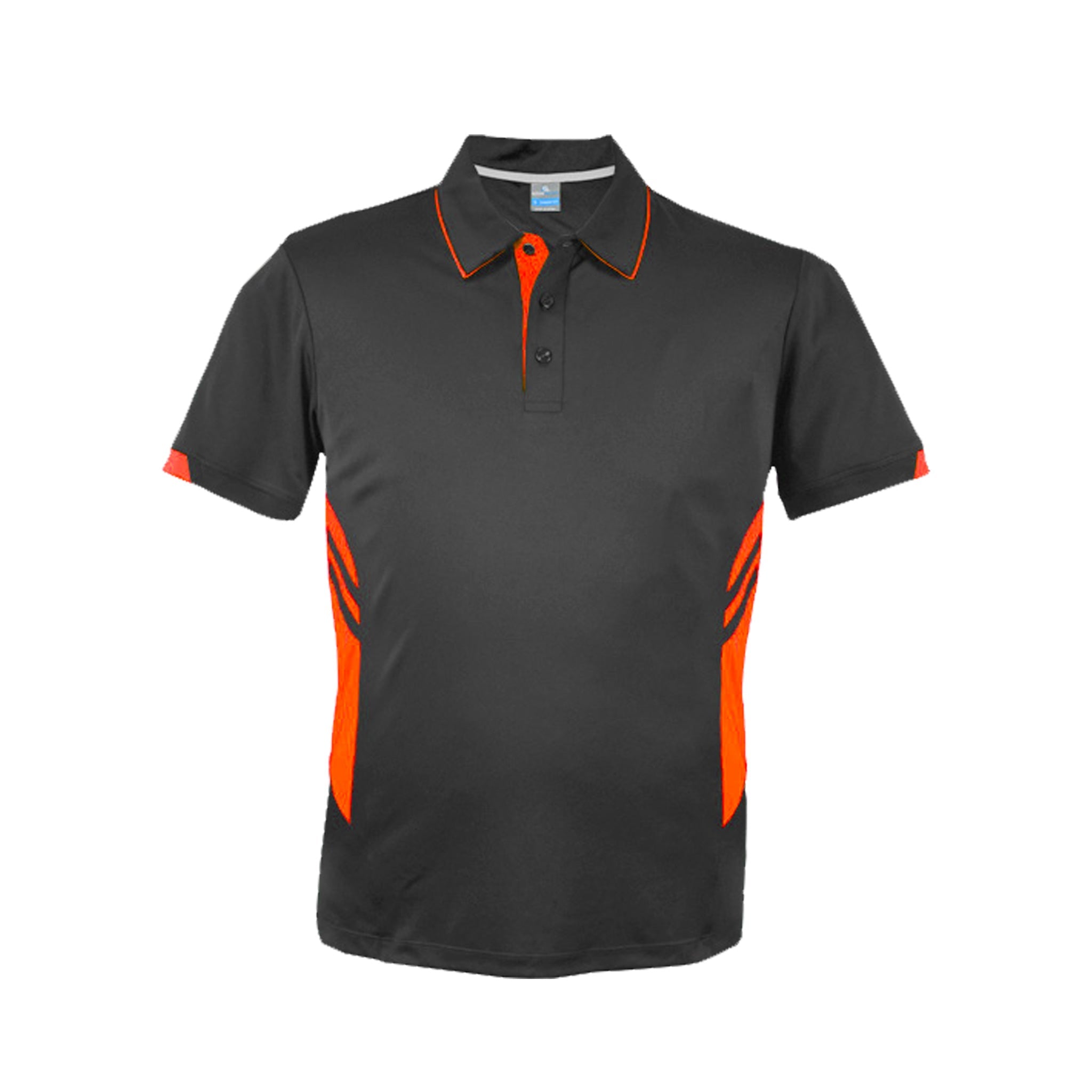 mens tasman polo in slate neon orange