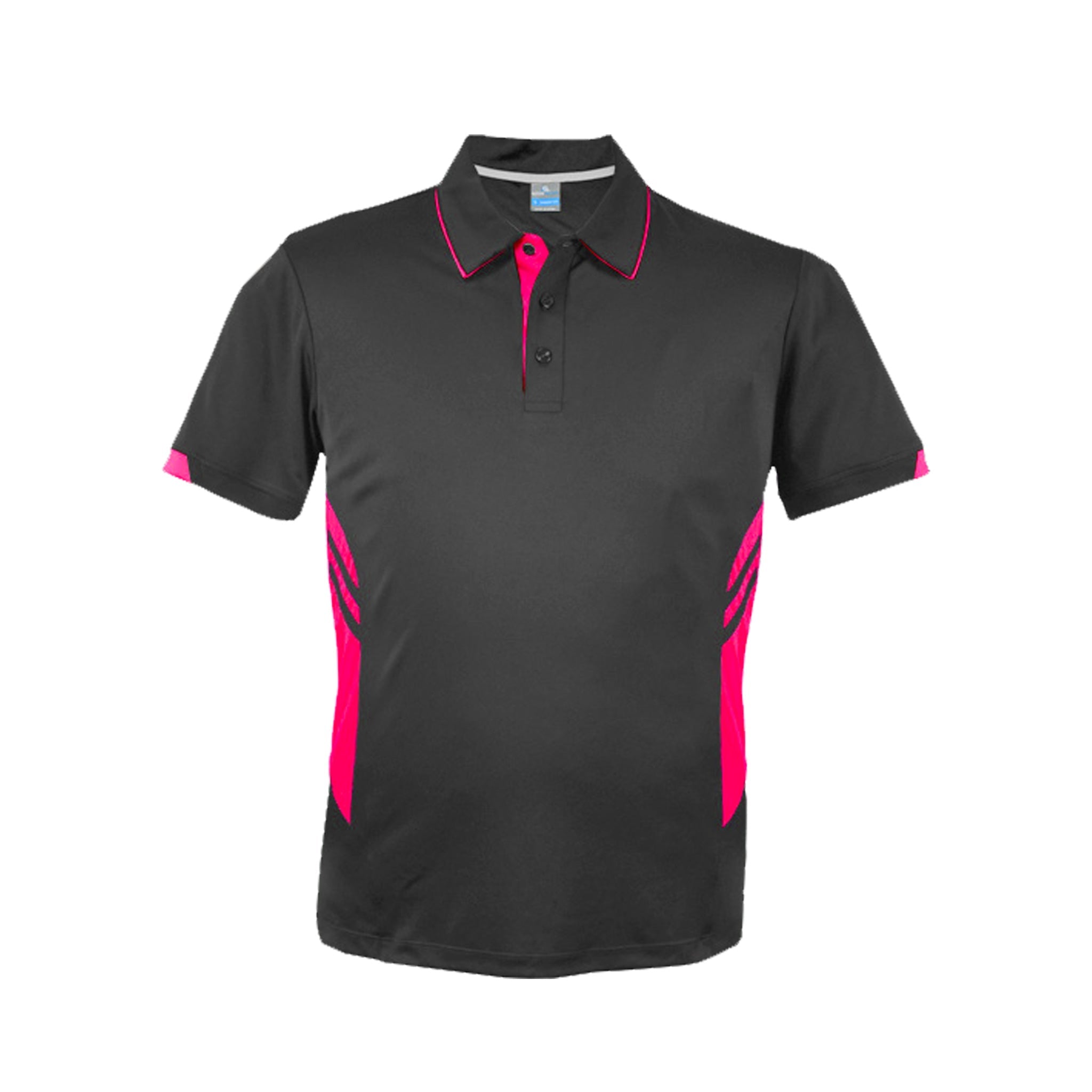 mens tasman polo in slate neon pink