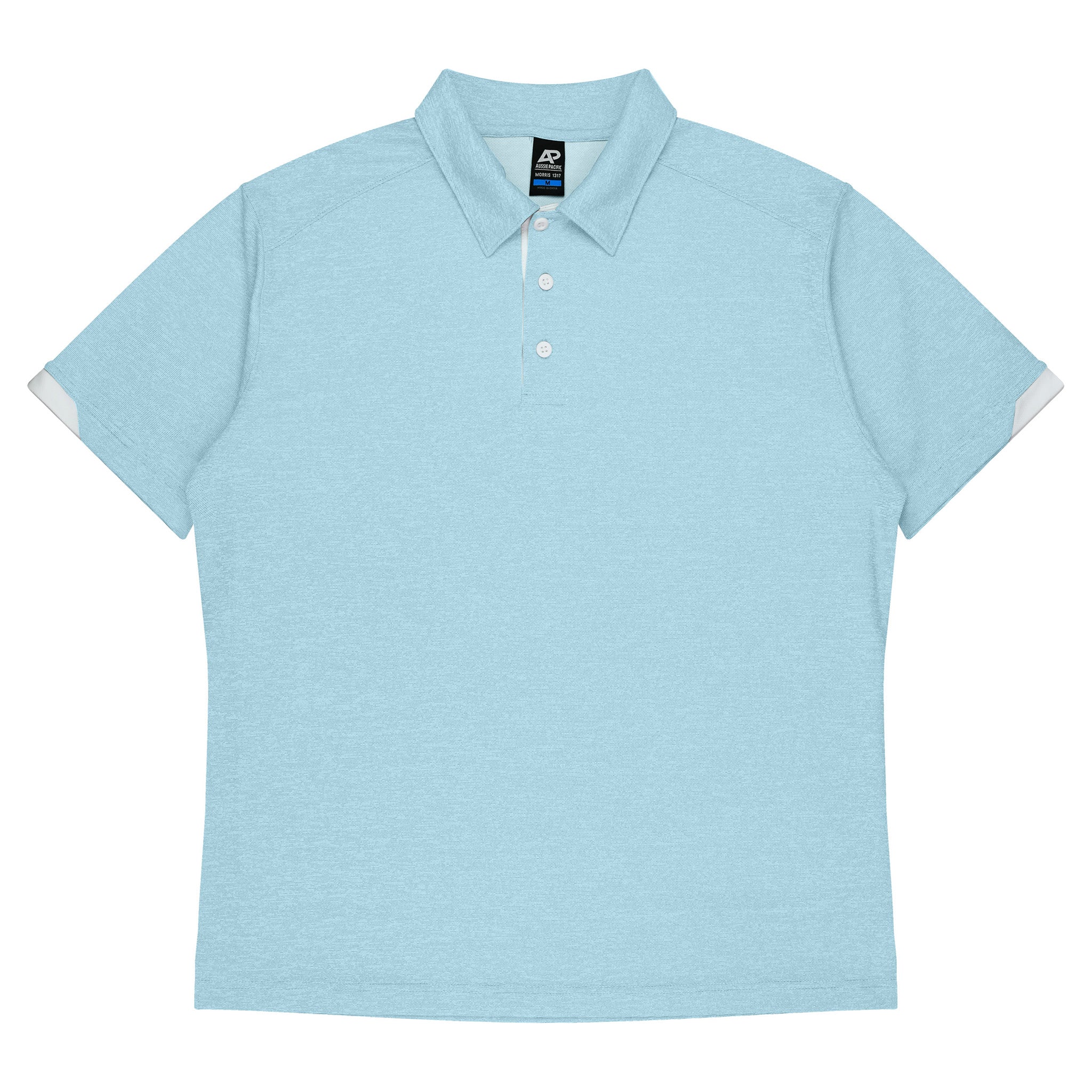 aussie pacific morris mens polo in light blue white