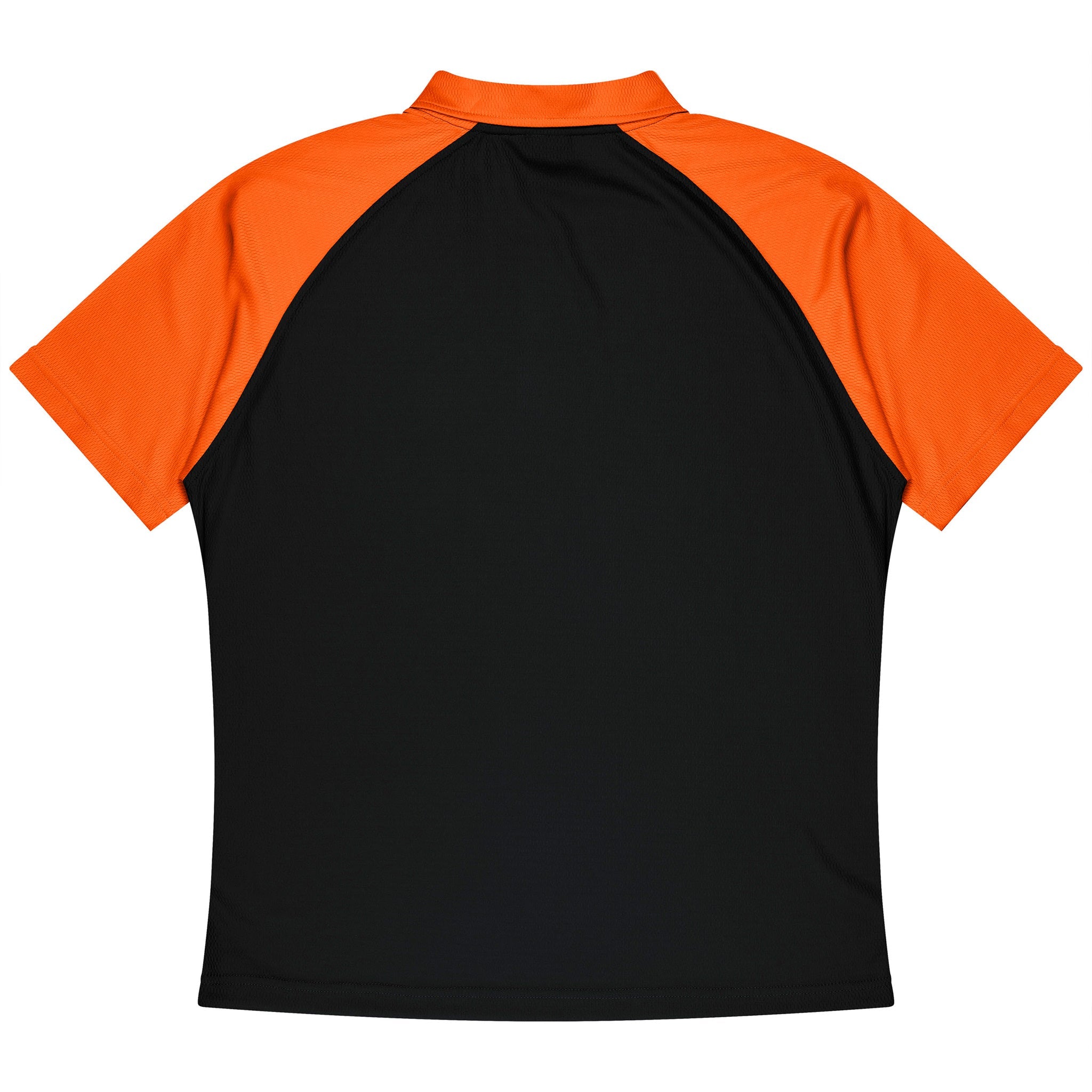 manly kids polo in black electric orange