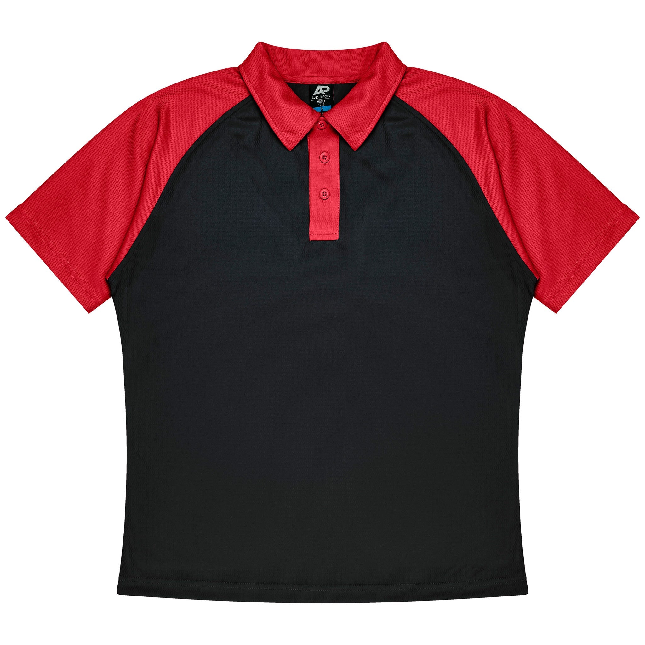 aussie pacific manly mens polo in black red