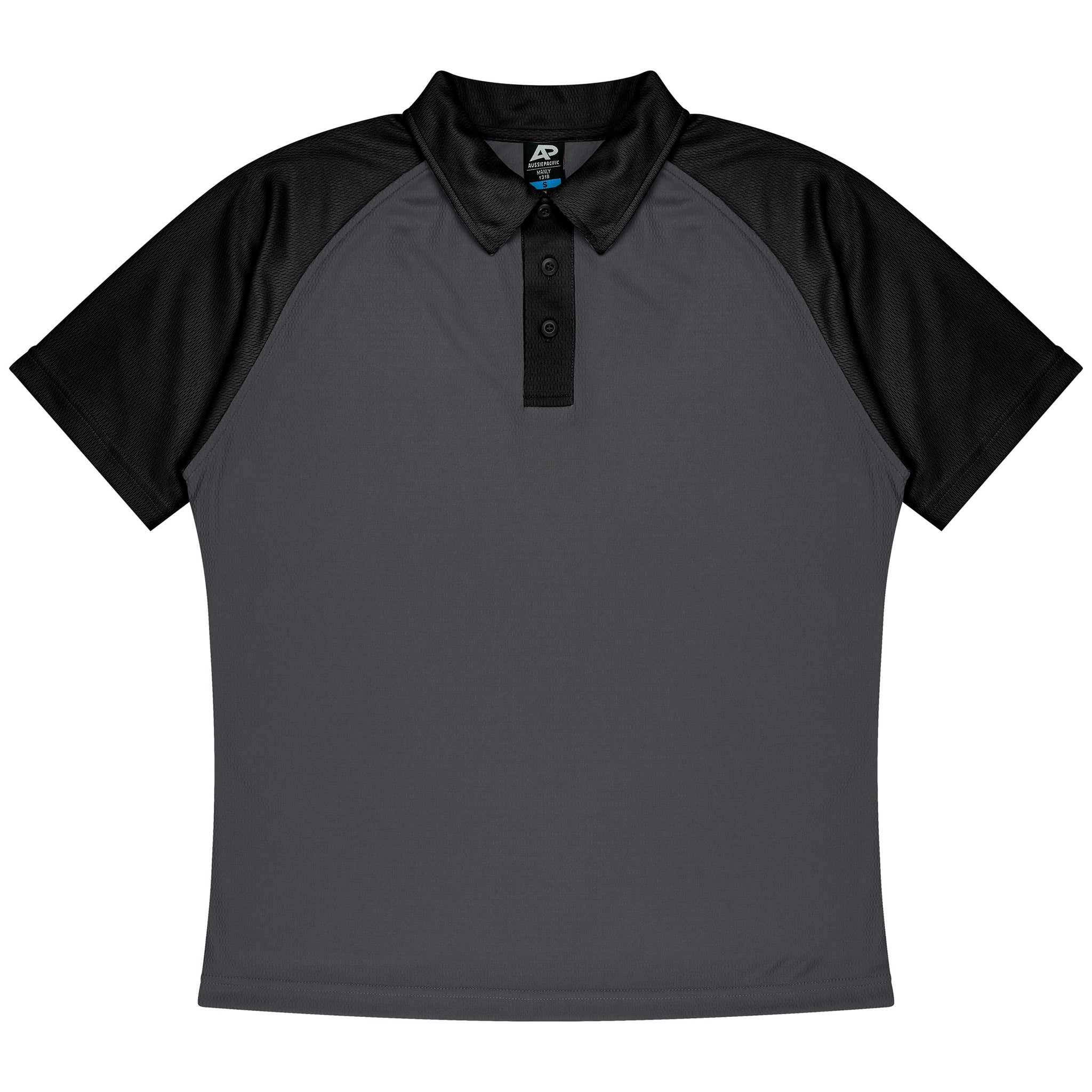 aussie pacific manly mens polo in charcoal black