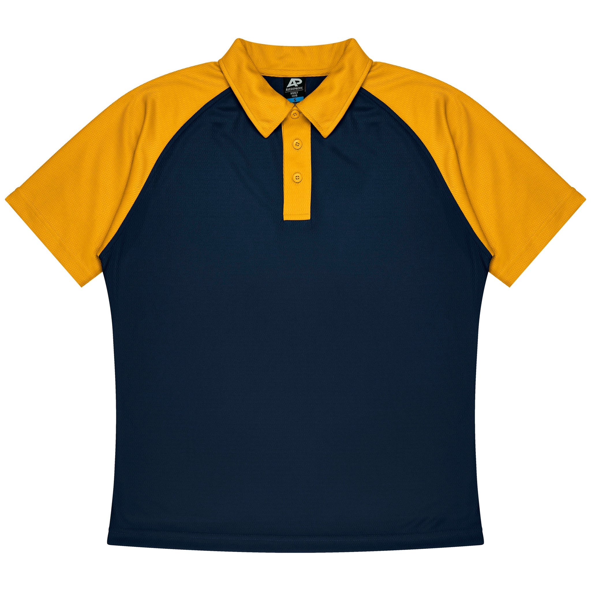 manly kids polo in navy gold