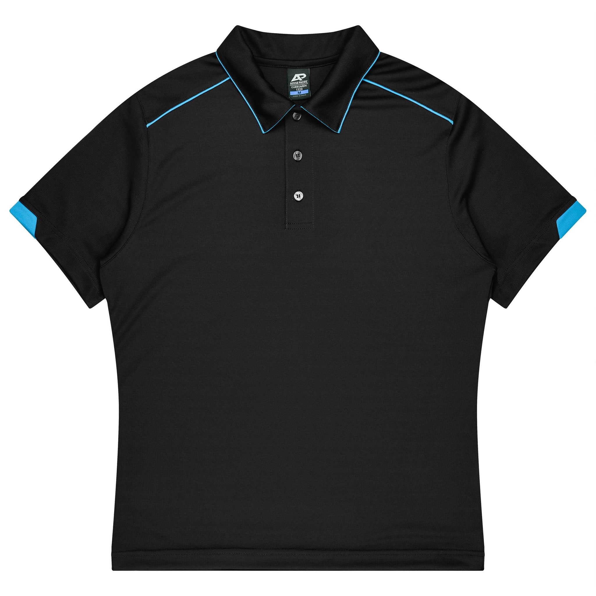 aussie pacific currumbin mens polos in black cyan