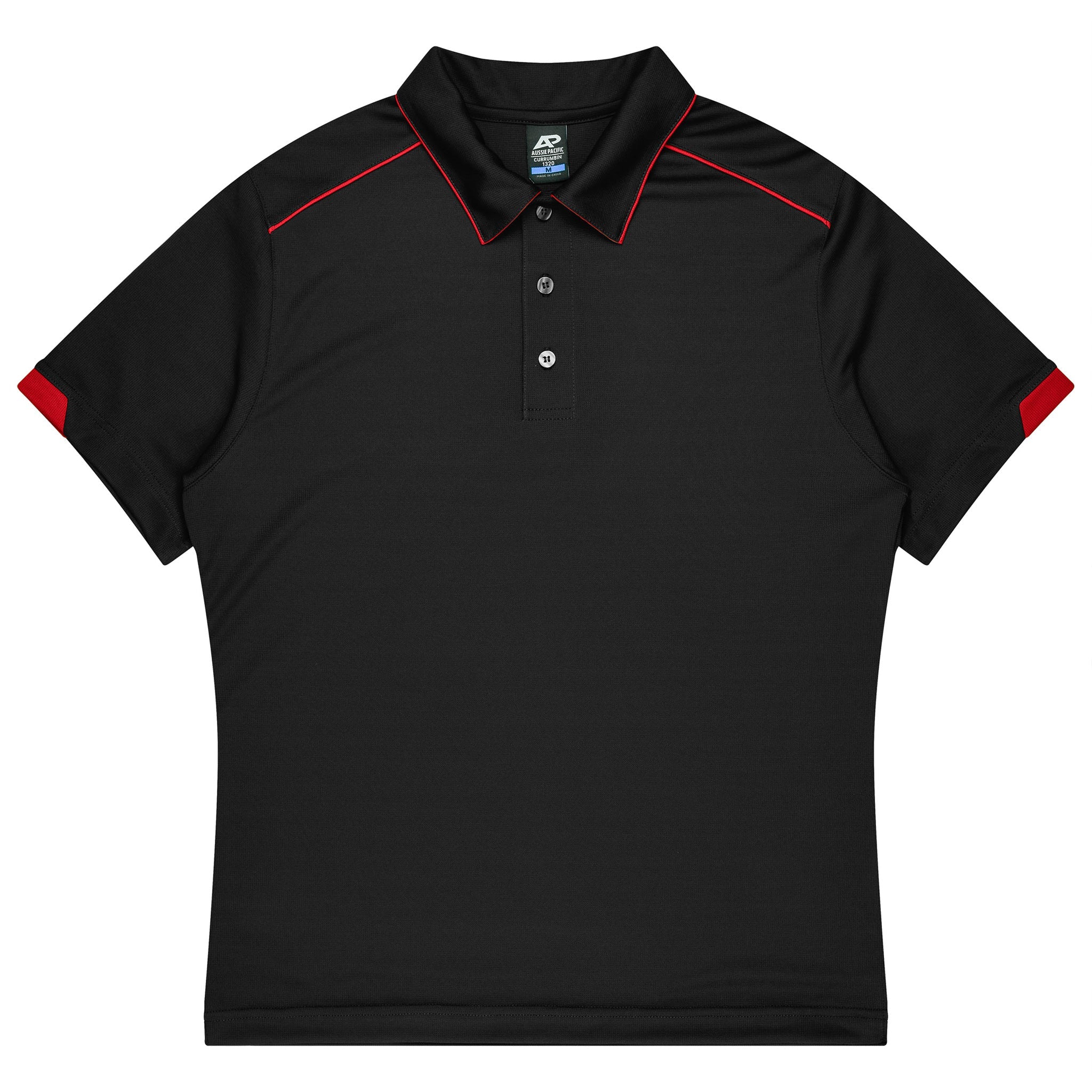 currumbin kids polo in black red