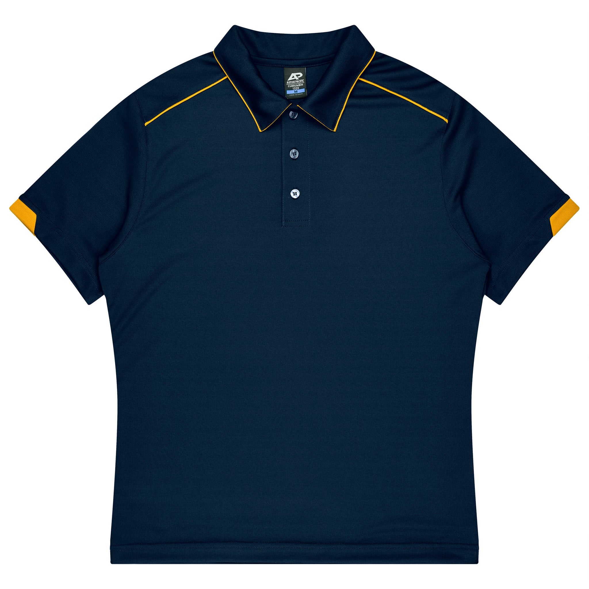 aussie pacific currumbin mens polos in navy gold