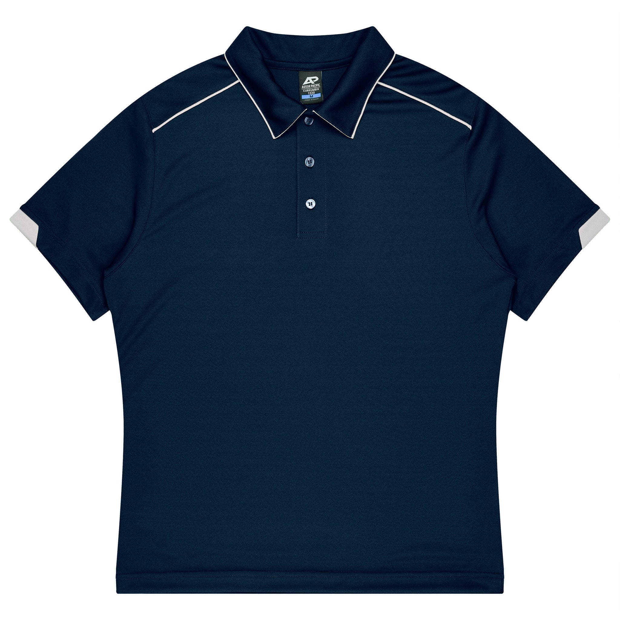 aussie pacific currumbin mens polos in navy white