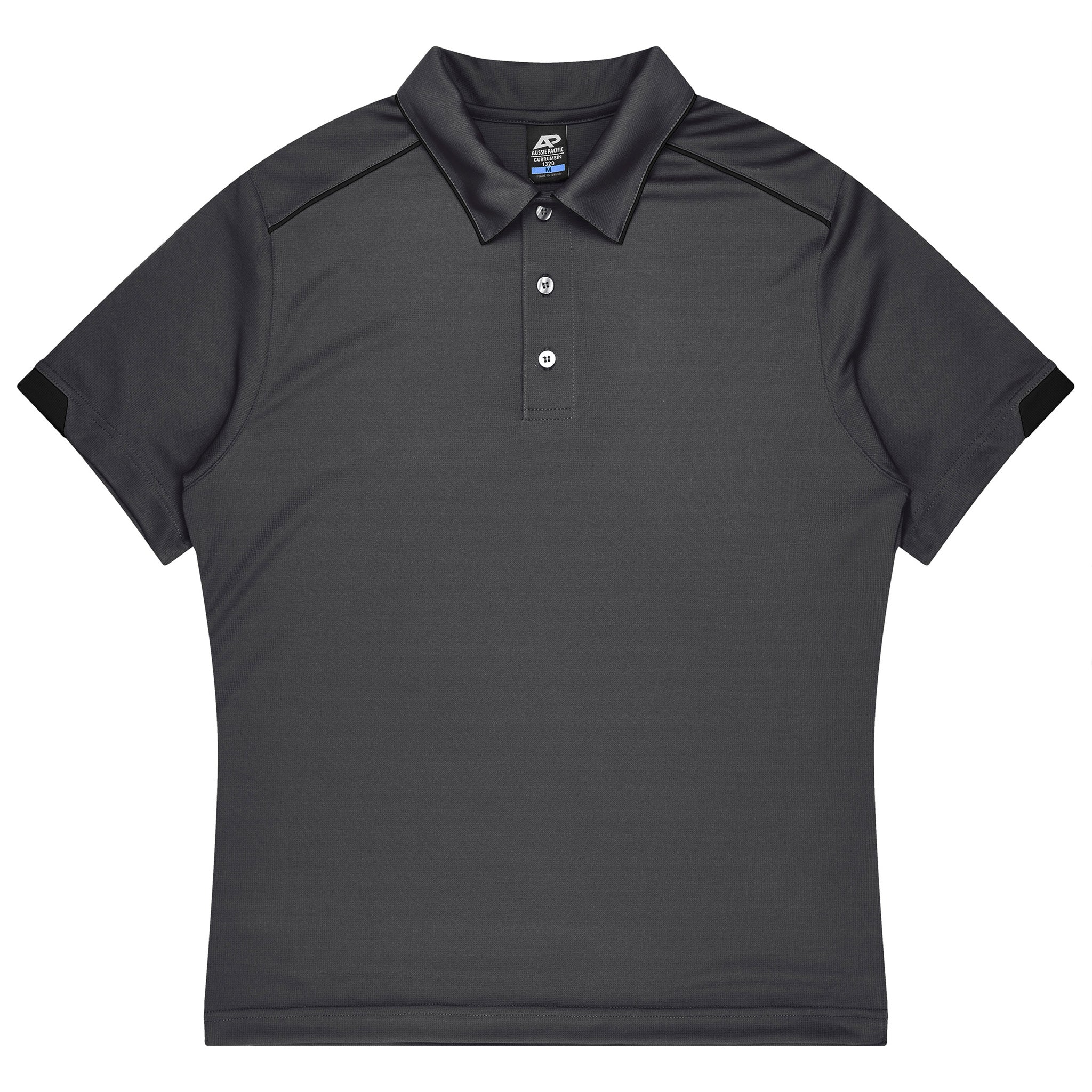 aussie pacific currumbin mens polos in slate black