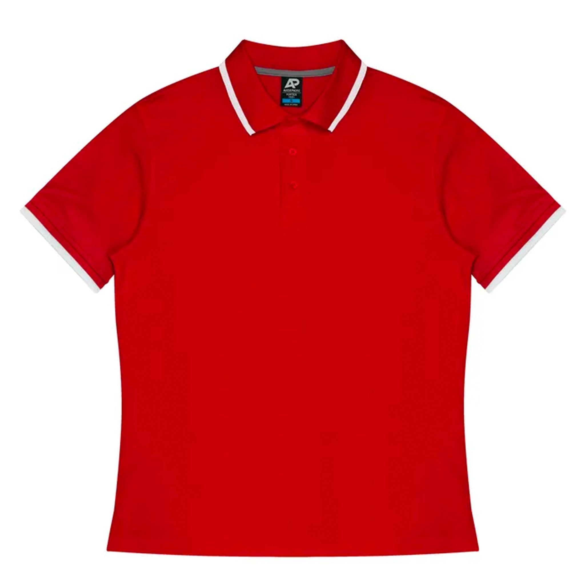 aussie pacific portsea mens polos in red white