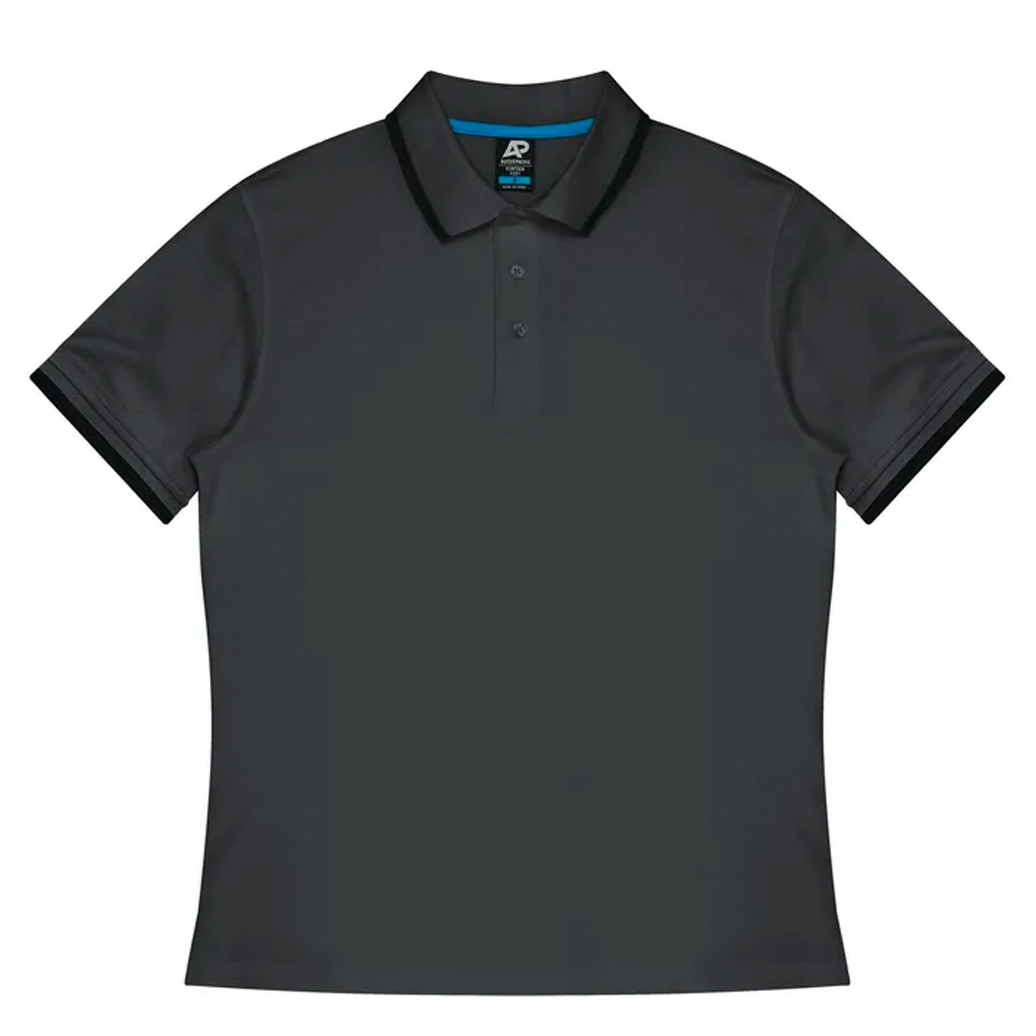 aussie pacific portsea mens polos in slate black