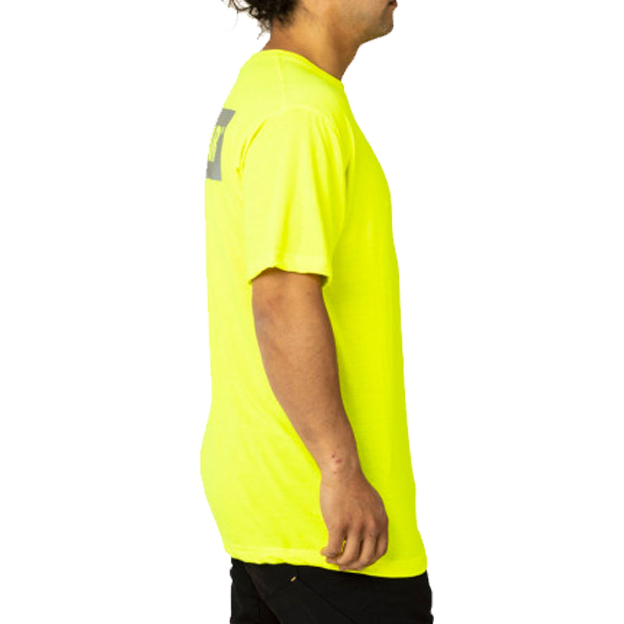 cat workwear icon block tee in hi vis yellow