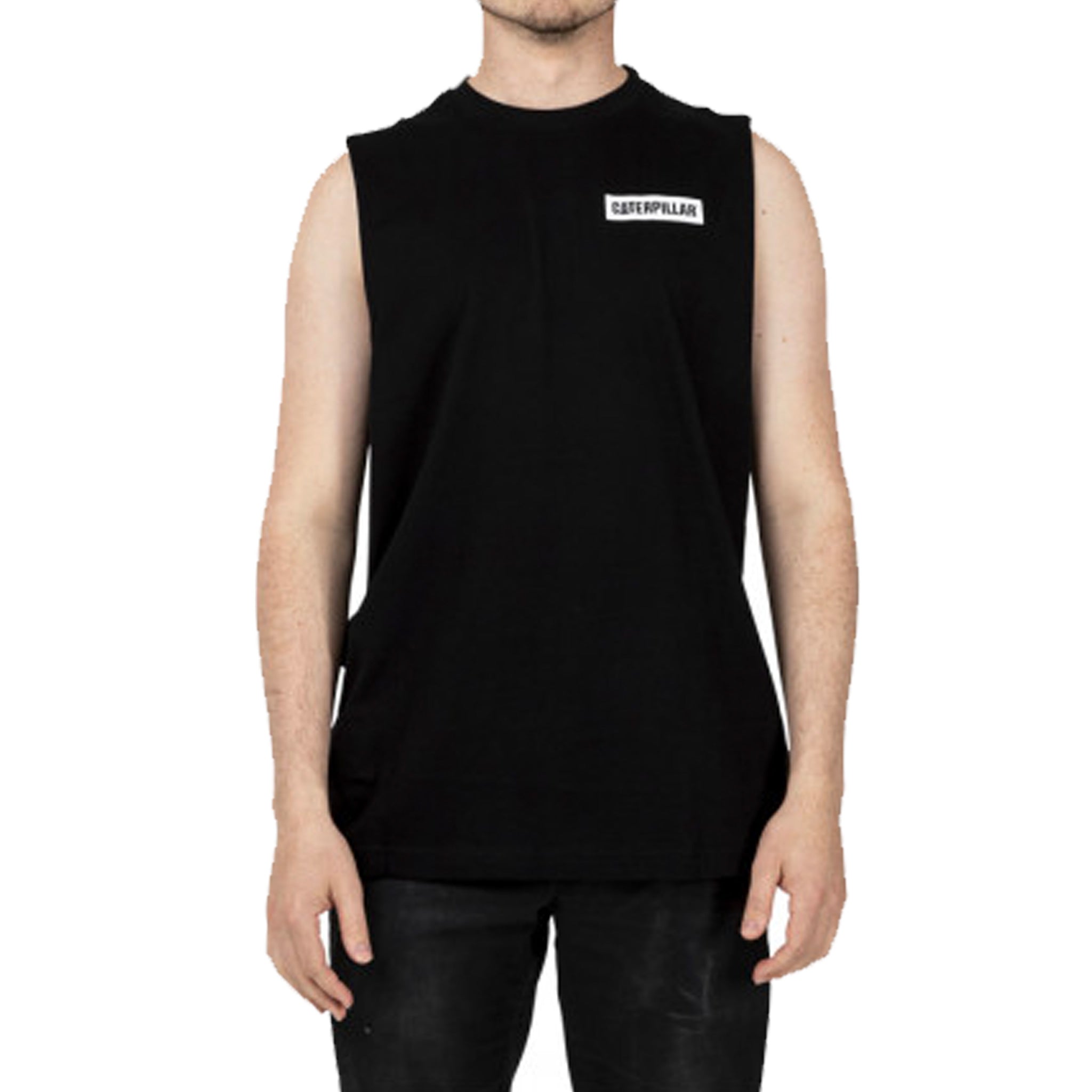 cat workwear muscle sleeveless tee in black