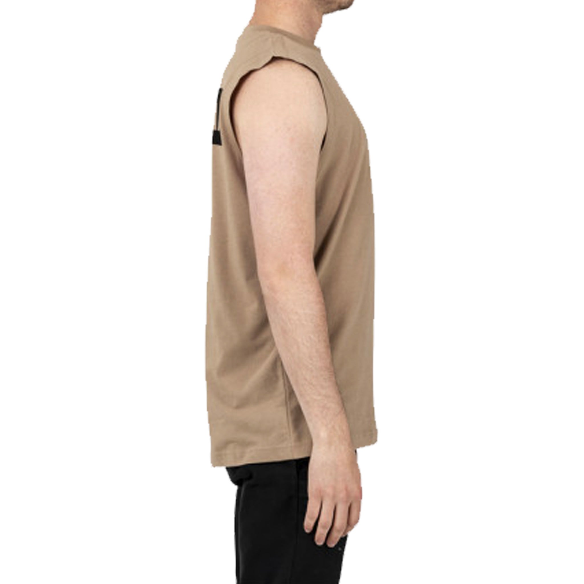 cat workwear muscle sleeveless tee in tan