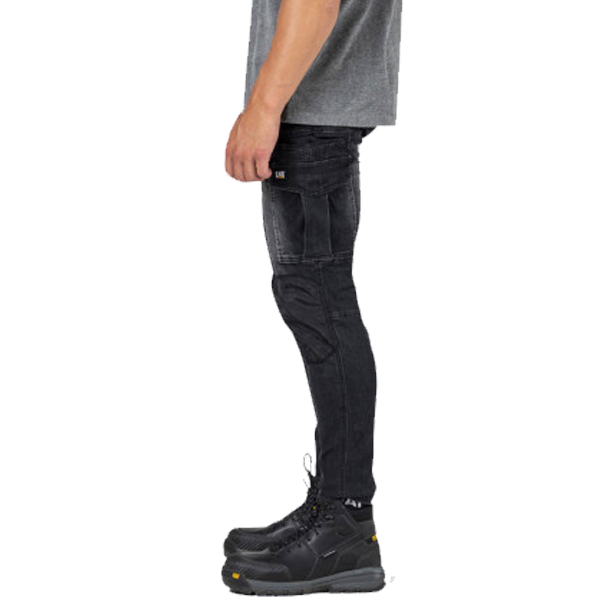 cat workwear mens dynamic pant in black denim