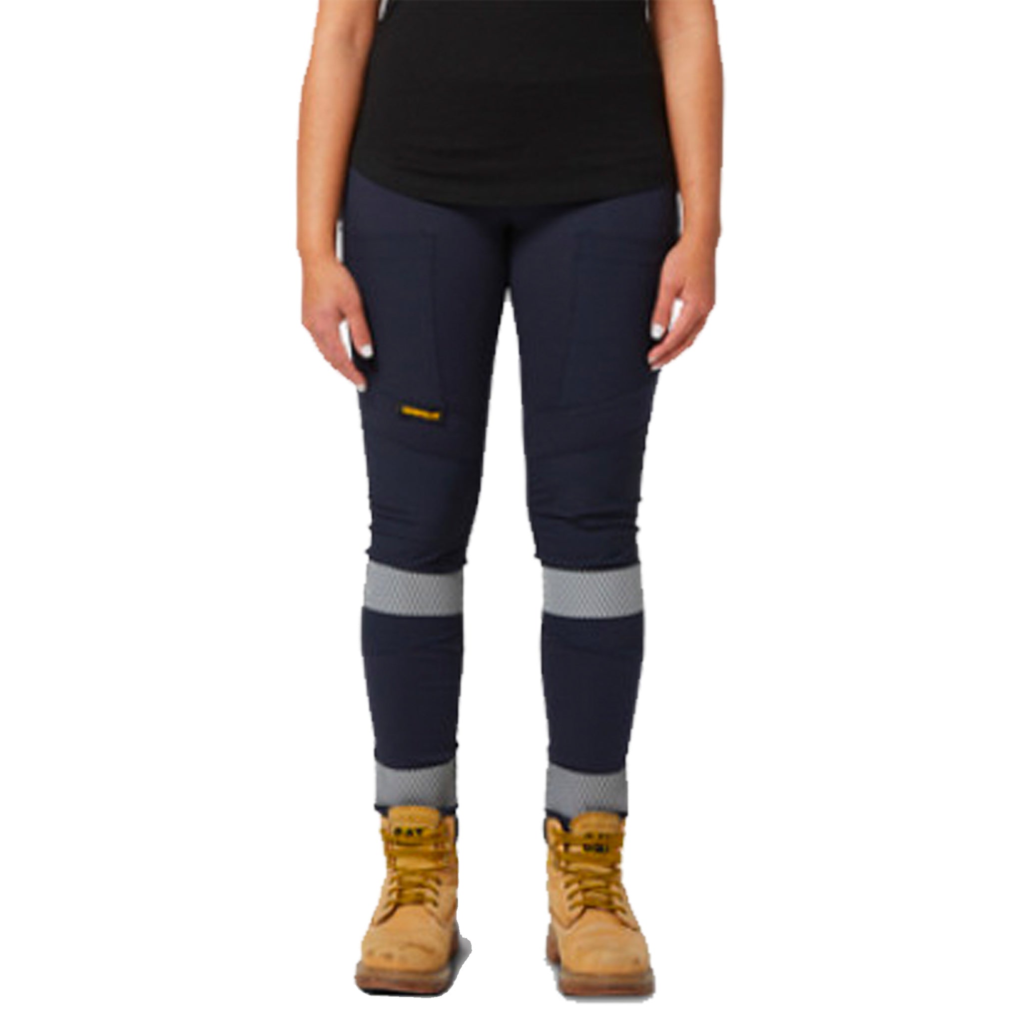 cat workwear womens stretch legging in navy with tape