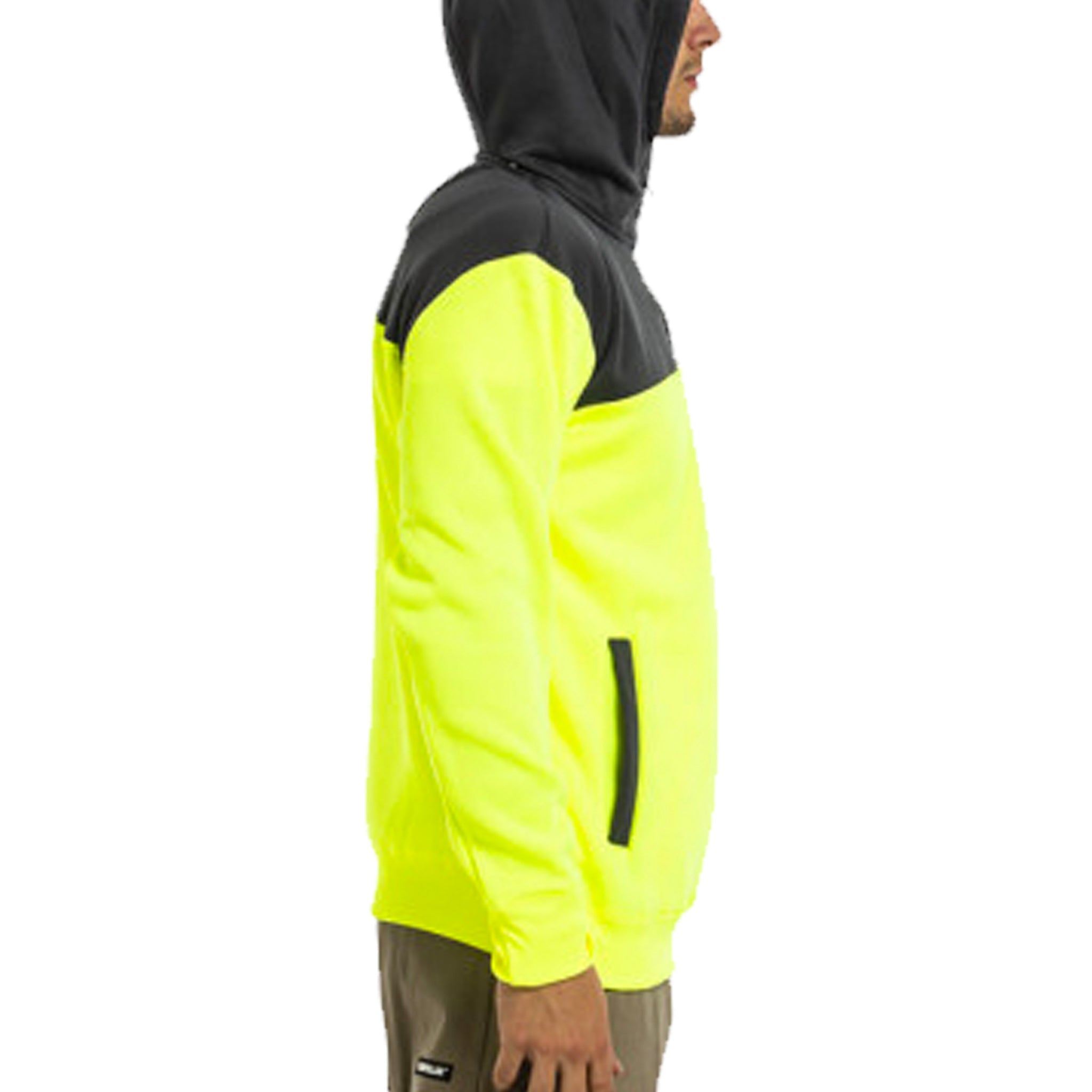 cat workwear hi vis hoodie in yellow grey