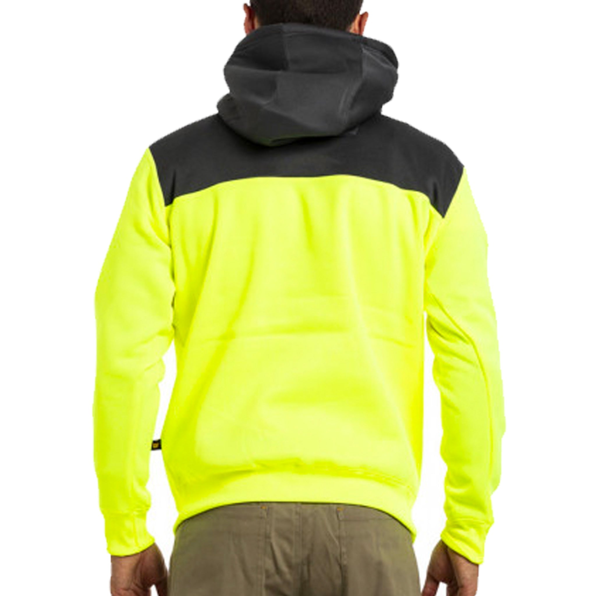 cat workwear hi vis hoodie in yellow grey