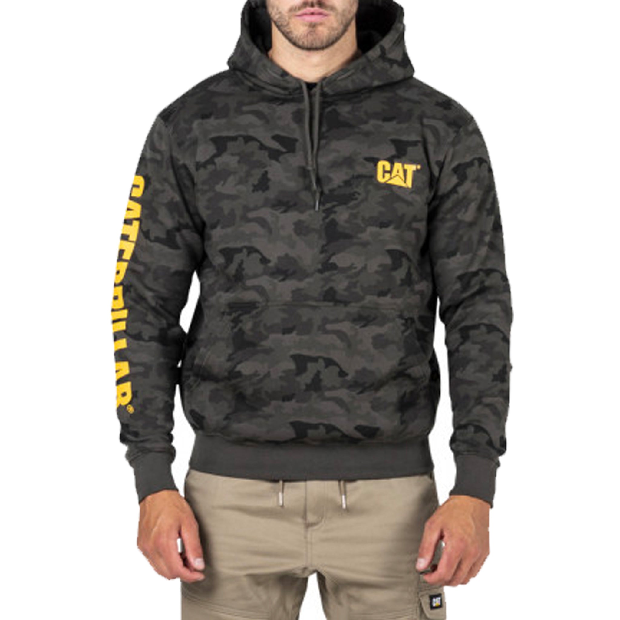 cat workwear hoodie in night camouflage