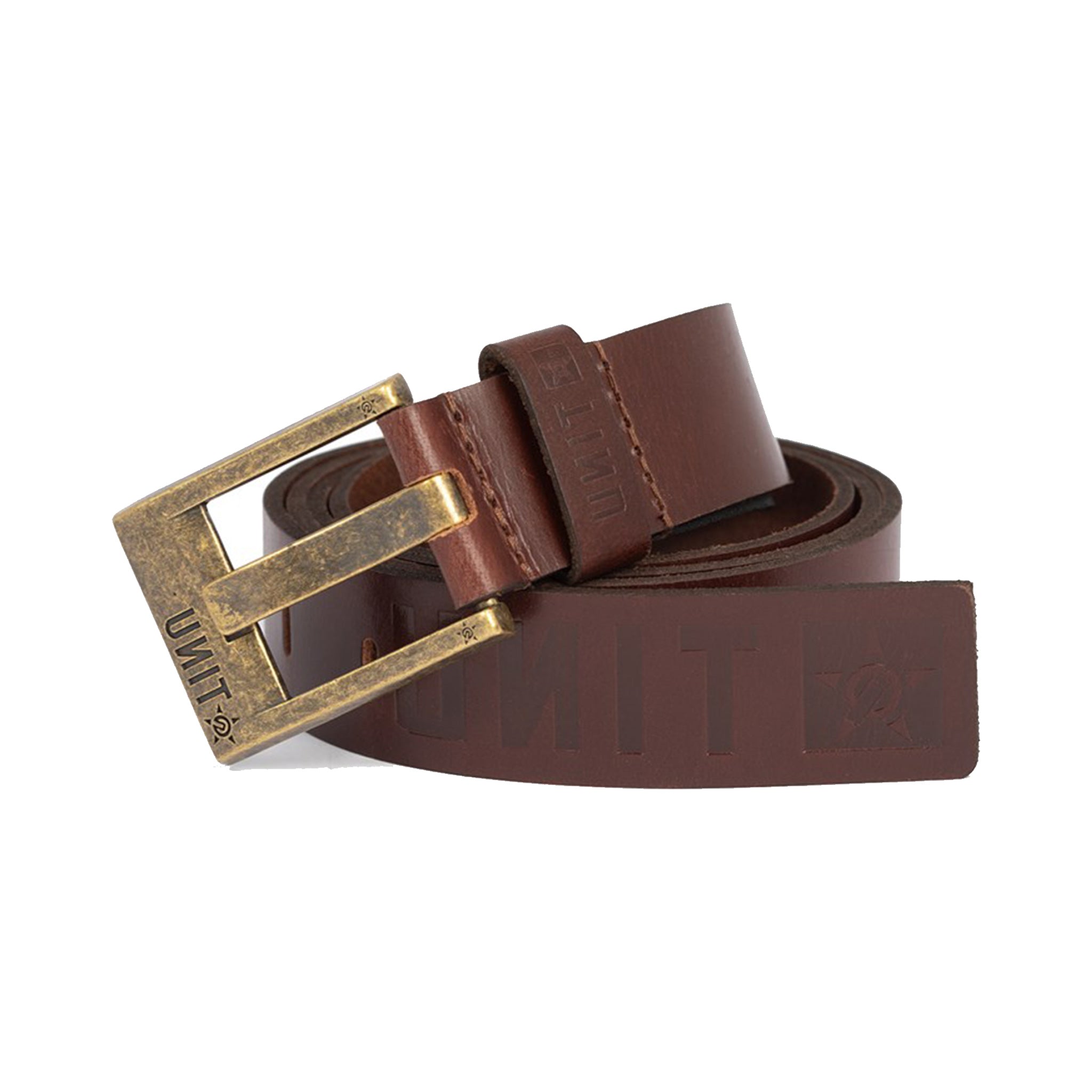 unit workwear fortitude leather belt in dark chocolate