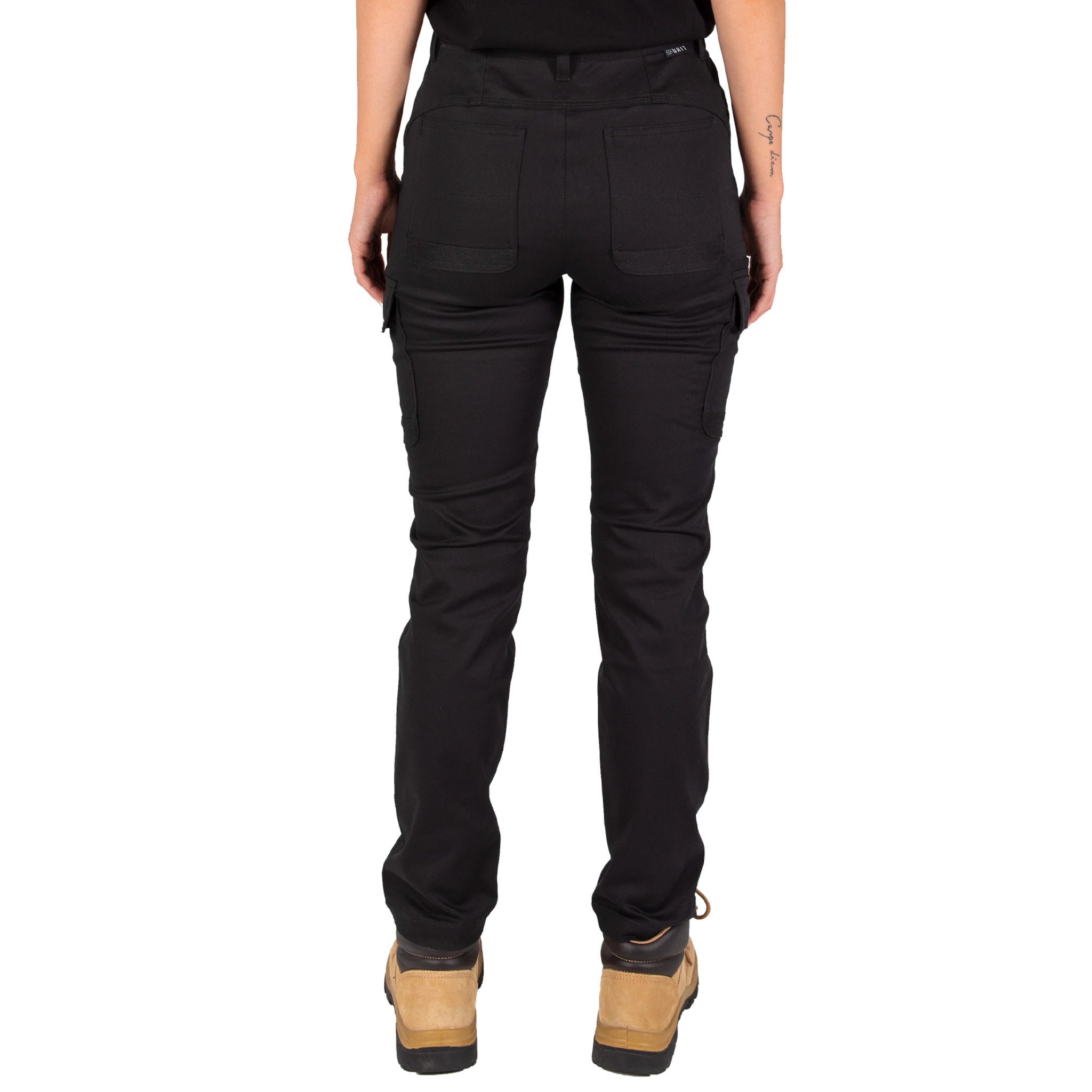 unit workwear ladies staple cargo work pants in black