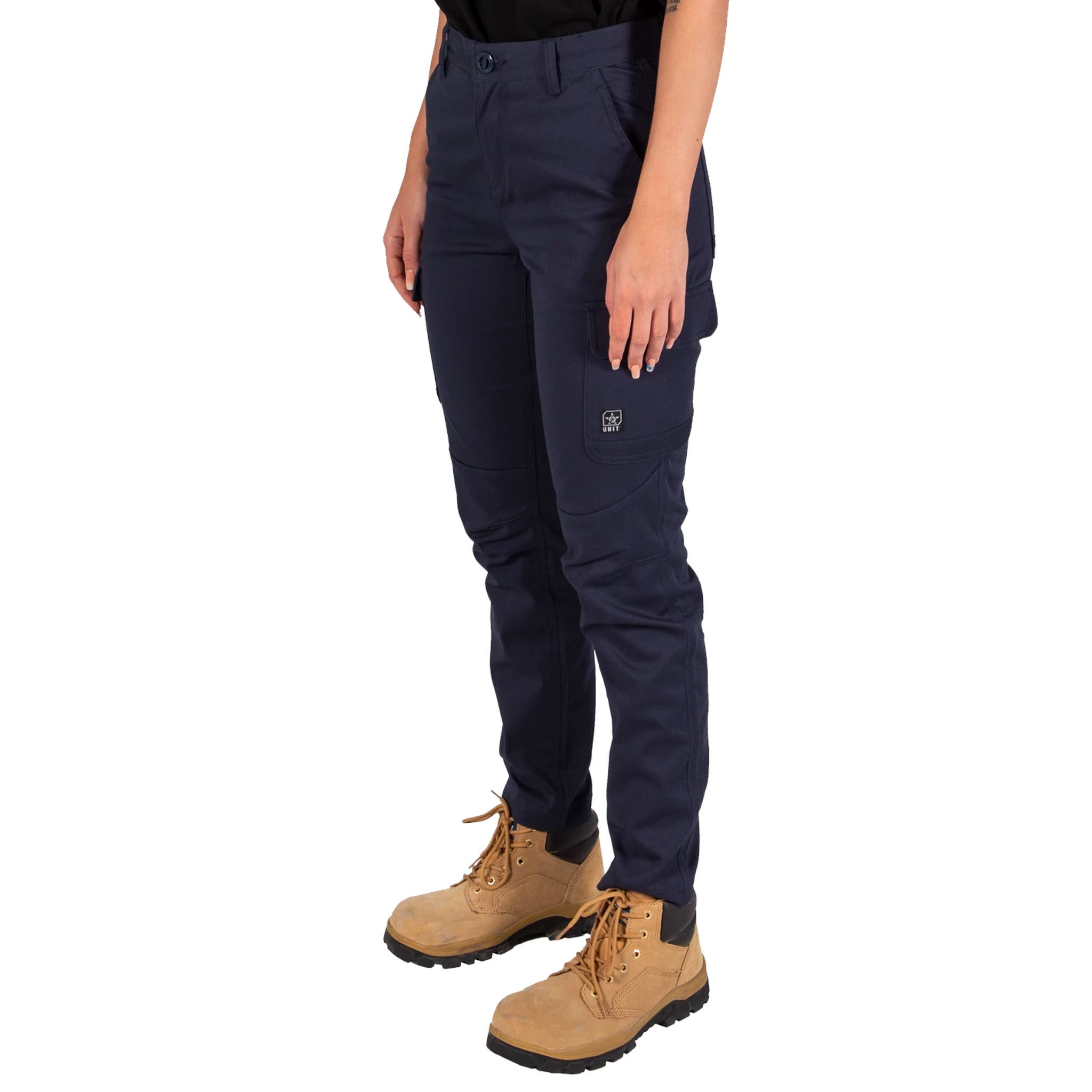 unit workwear ladies staple cargo work pants in navy