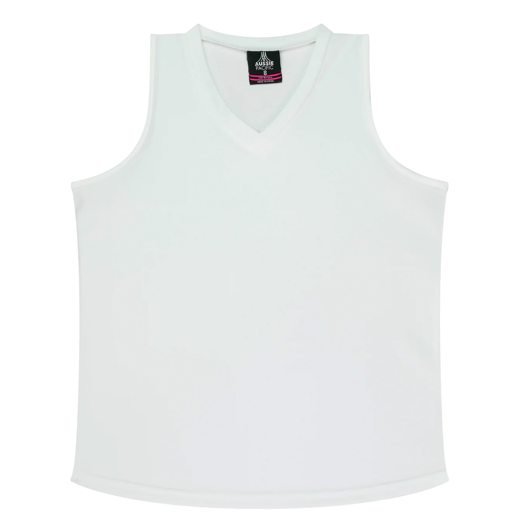 aussie pacific botany ladies singlets in white