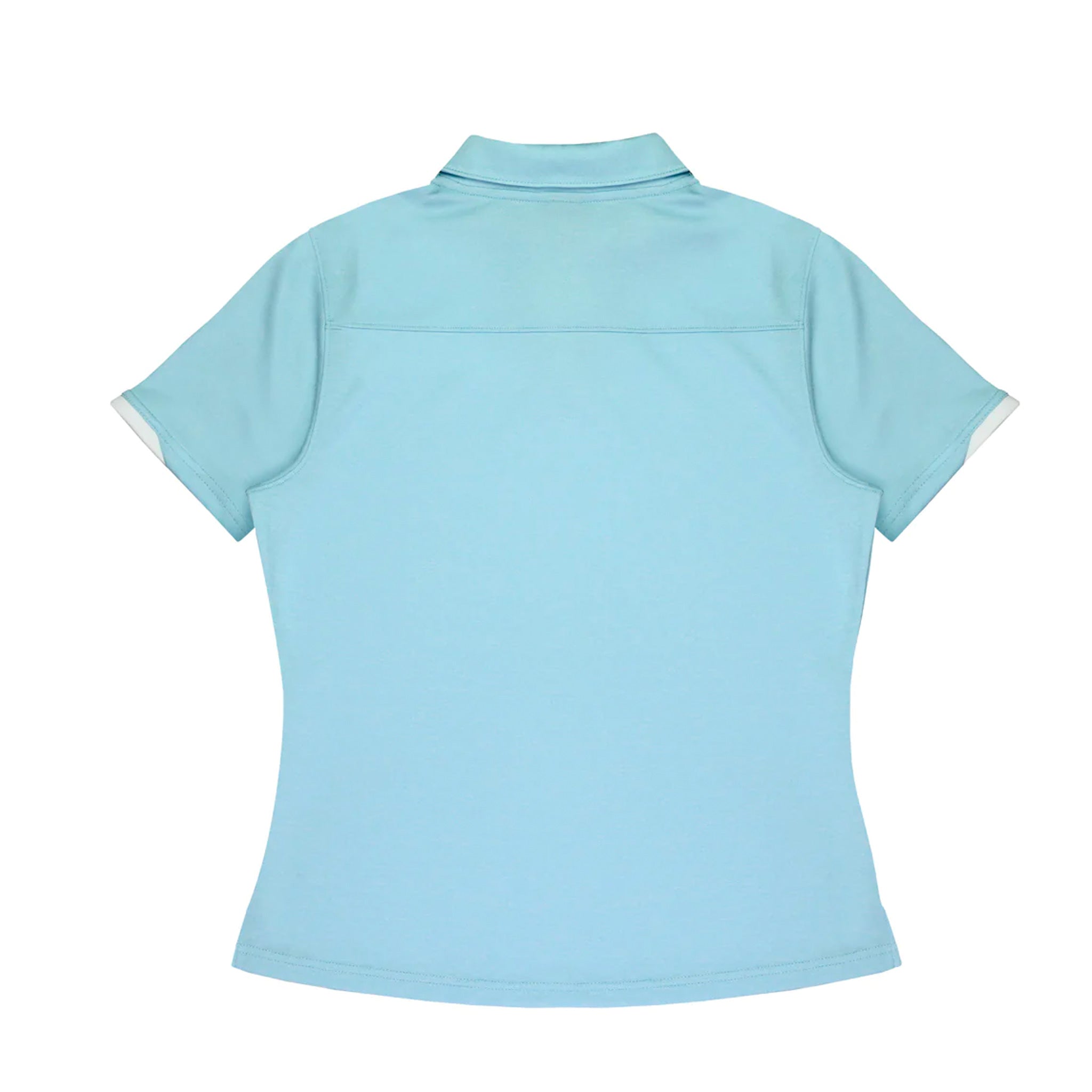 aussie pacific morris ladies polos in light blue white