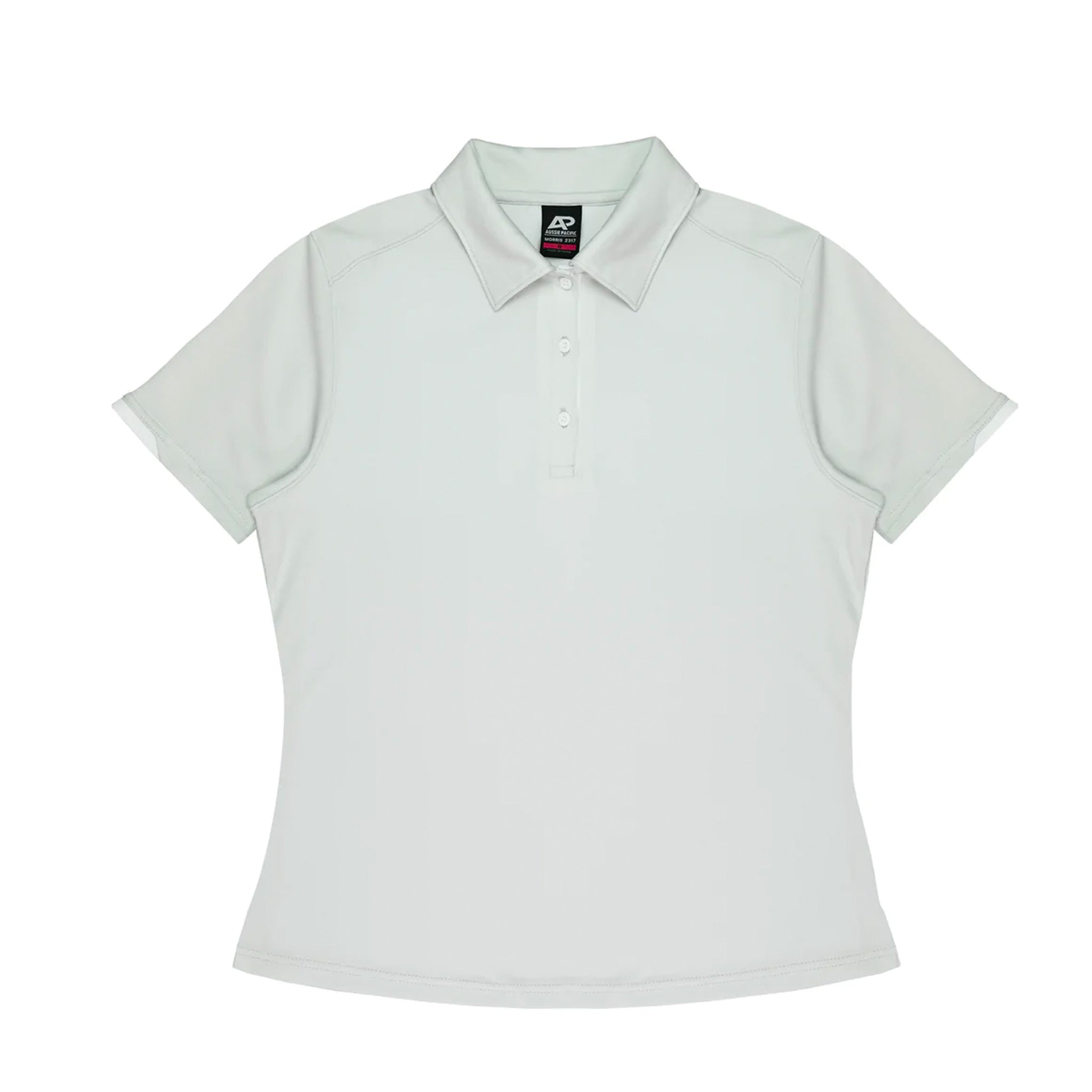 aussie pacific morris ladies polos in light grey white