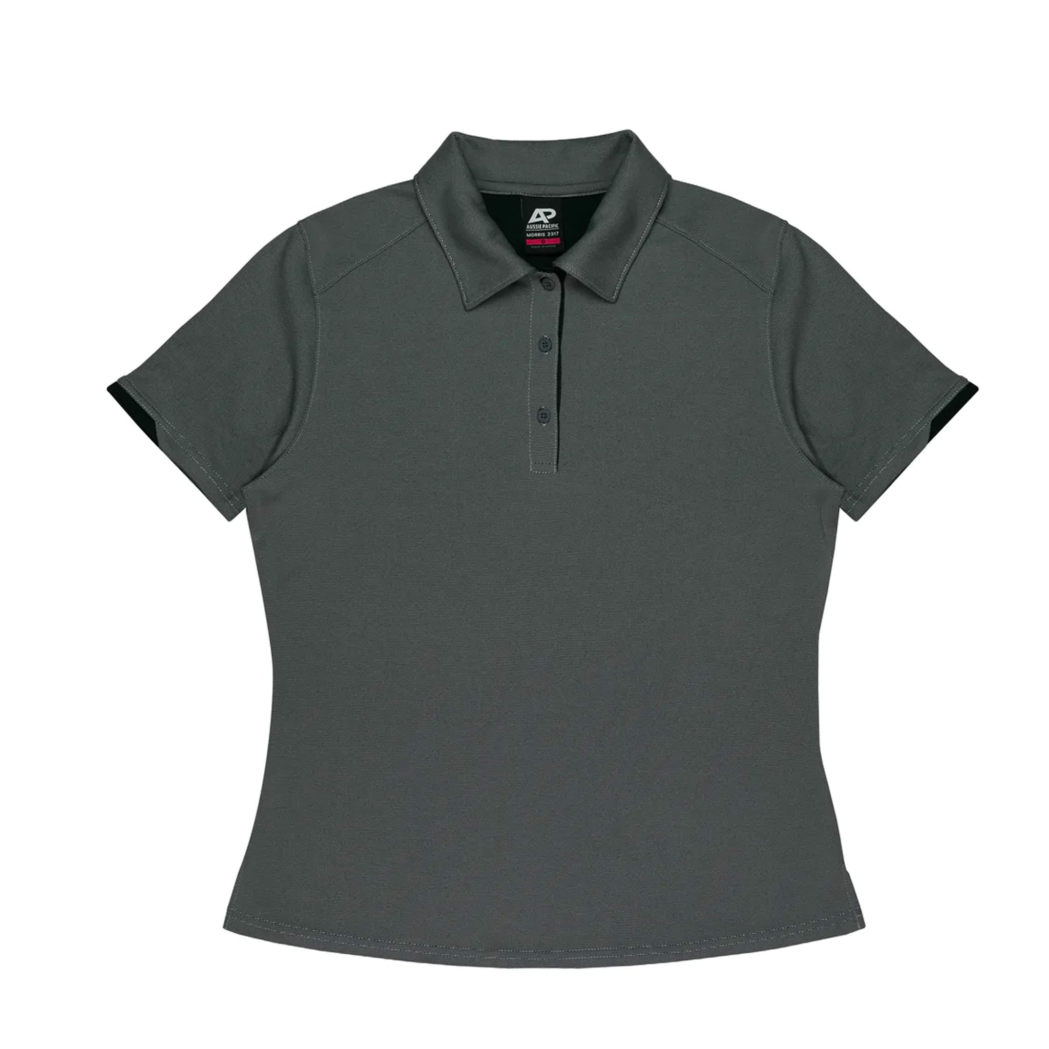 aussie pacific morris ladies polos in slate black