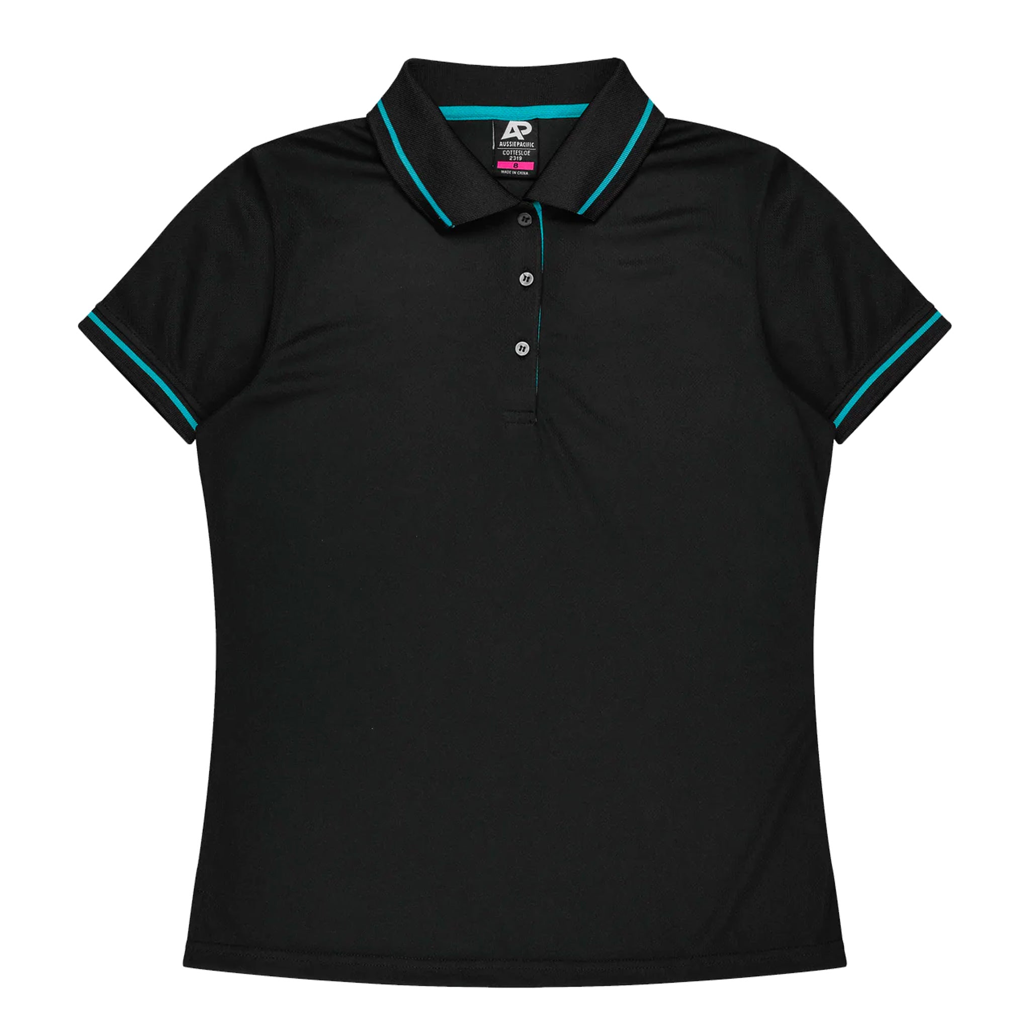 cottesloe ladies polo in black teal