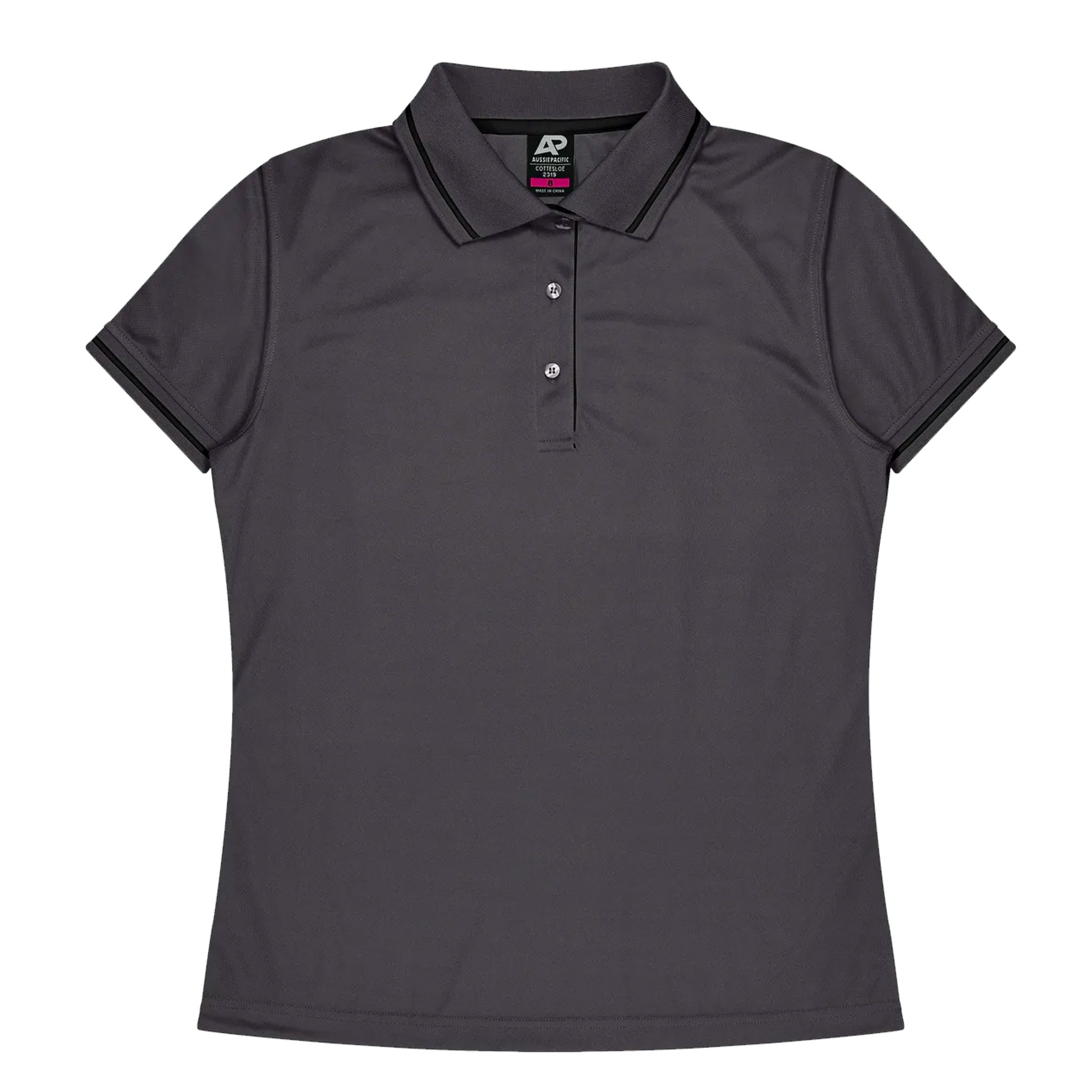 cottesloe ladies polo in slate black