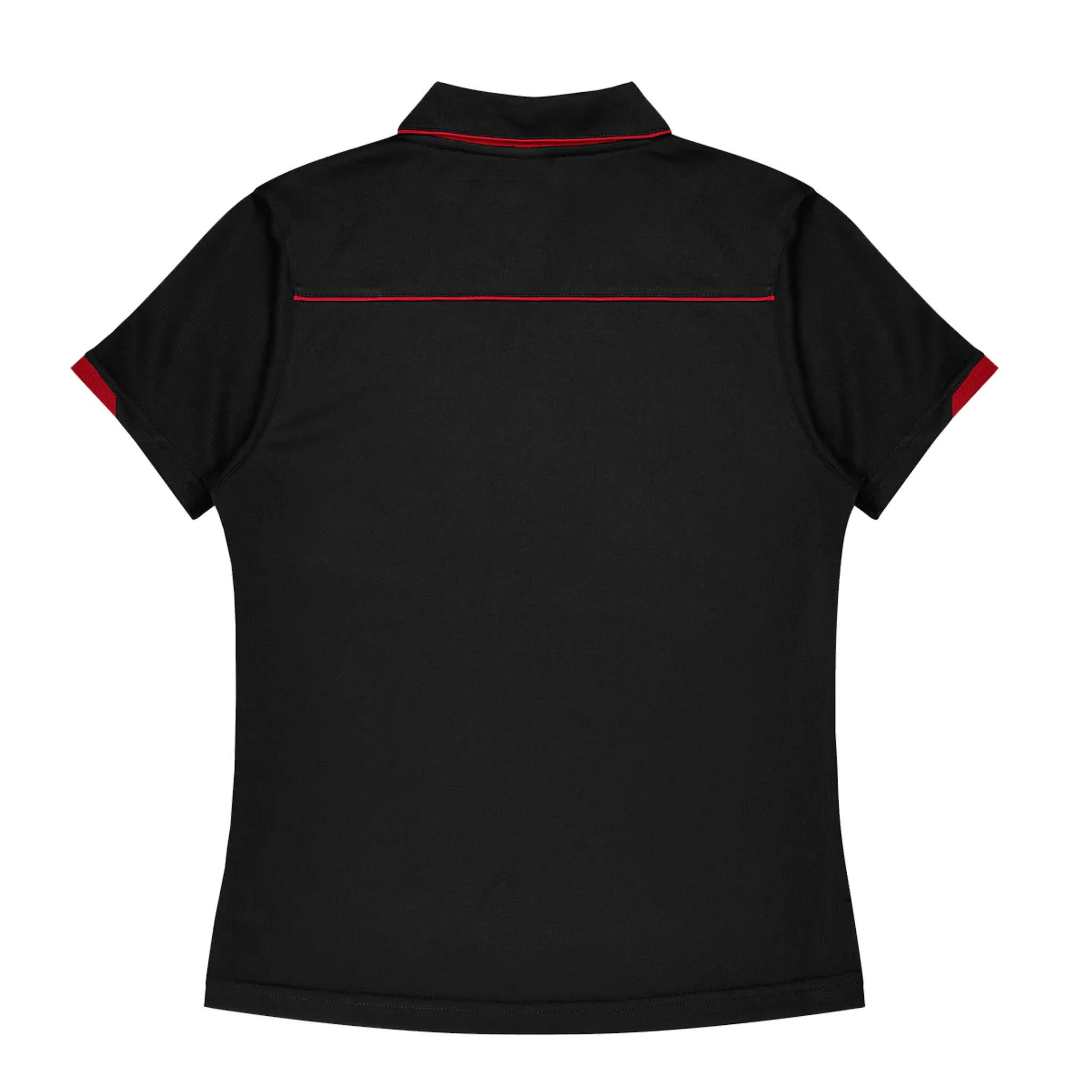 currumbin ladies polo in black red