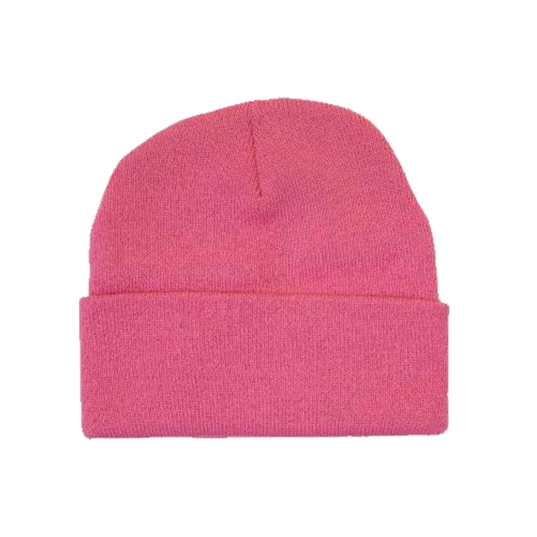 pink acrylic knit beanie