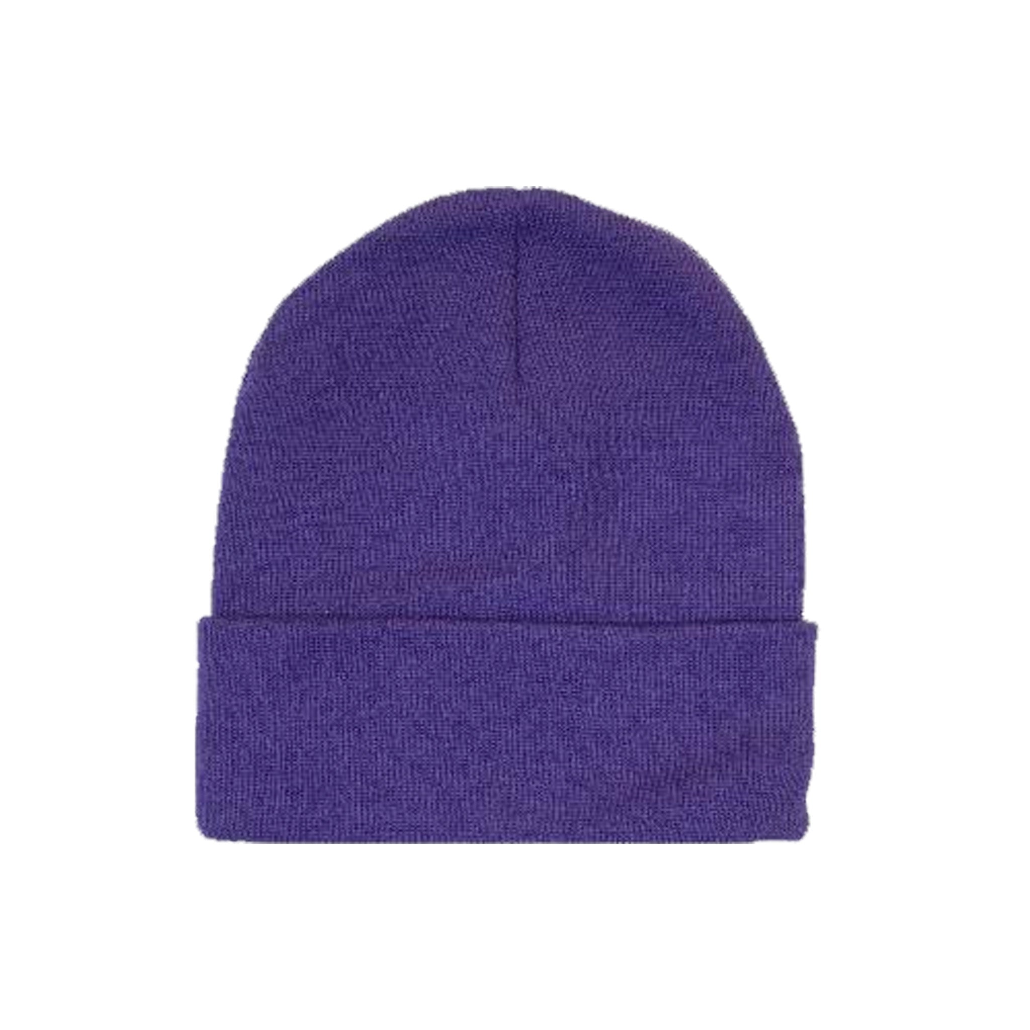 purple acrylic knit beanie