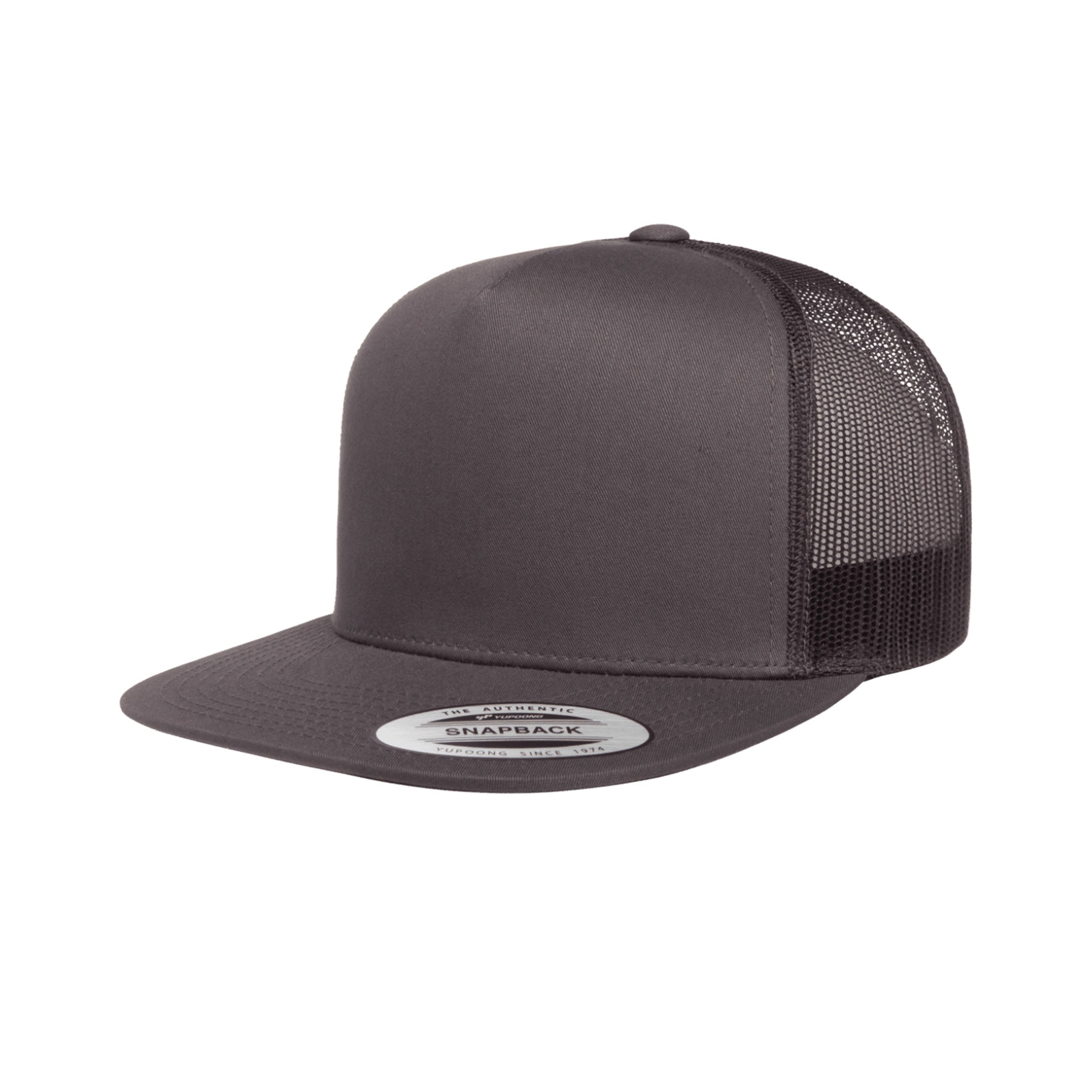 yupoong classic universal trucker cap in charcoal