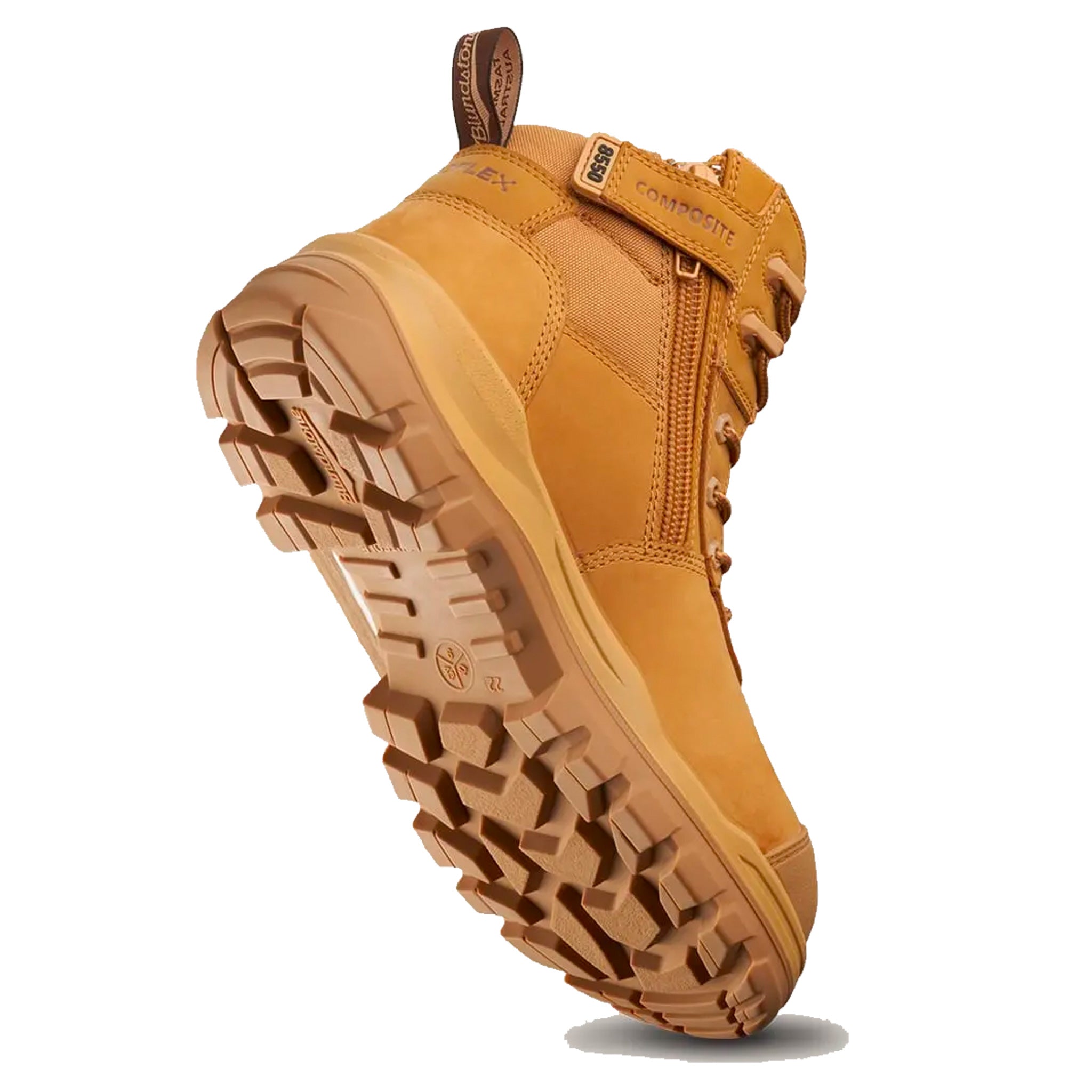 blundstone mid zip side rotoflex work boot in wheat