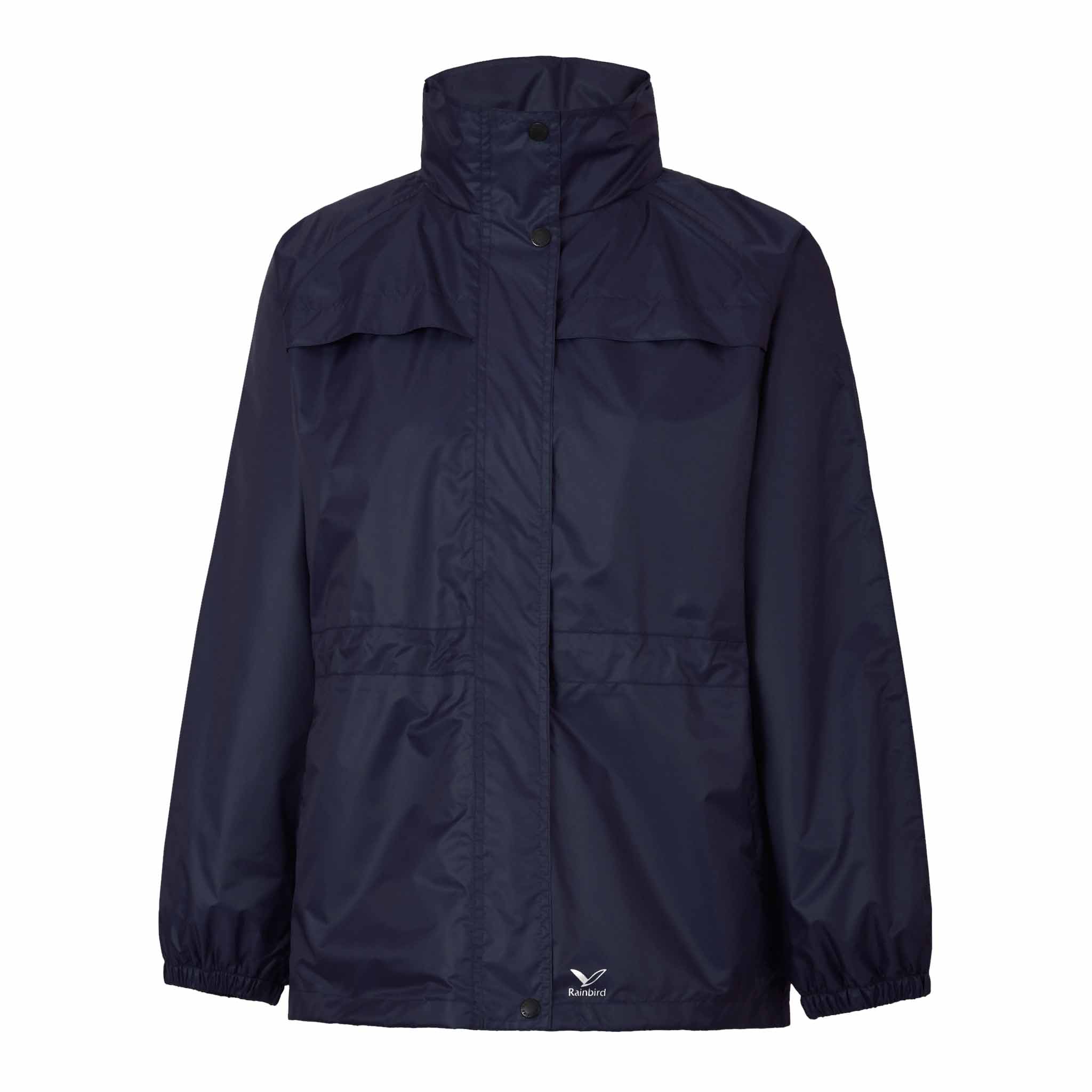 womens stowaway rainbird jacket in navy