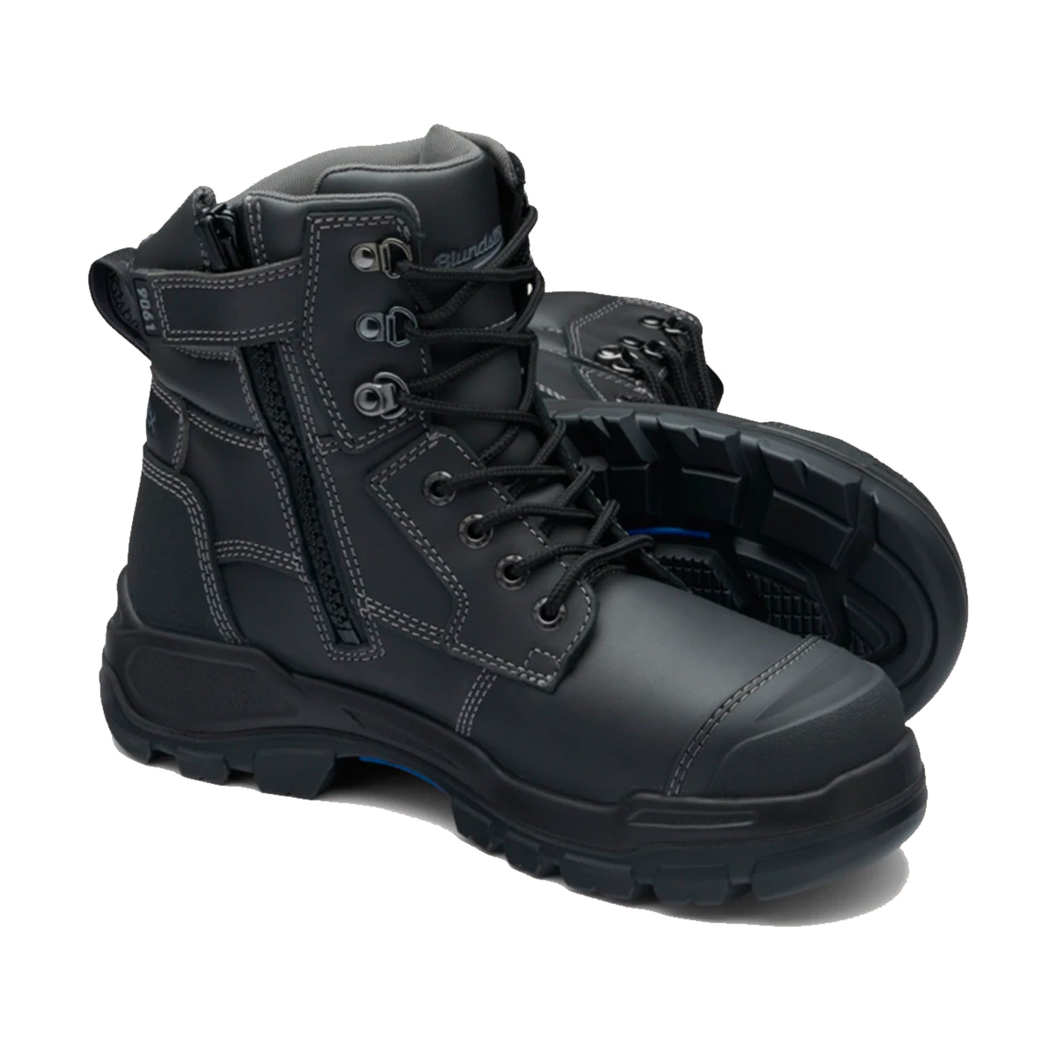 blundstone rotoflex zip side boot in black