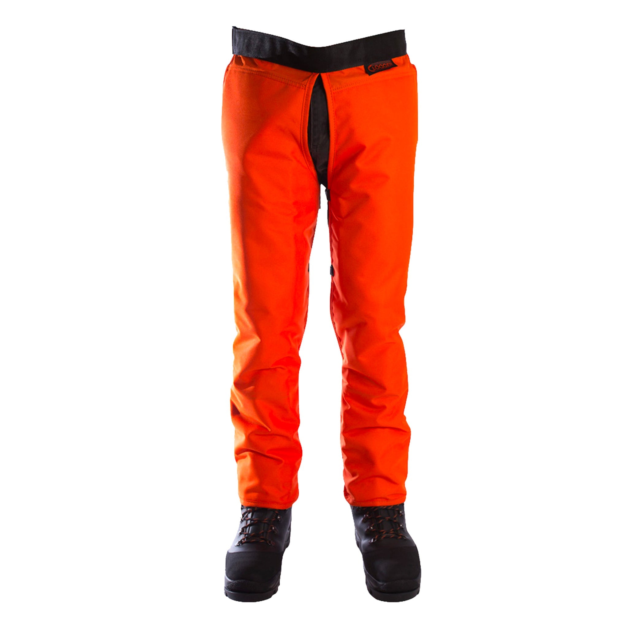 orange chainsaw chaps with zip