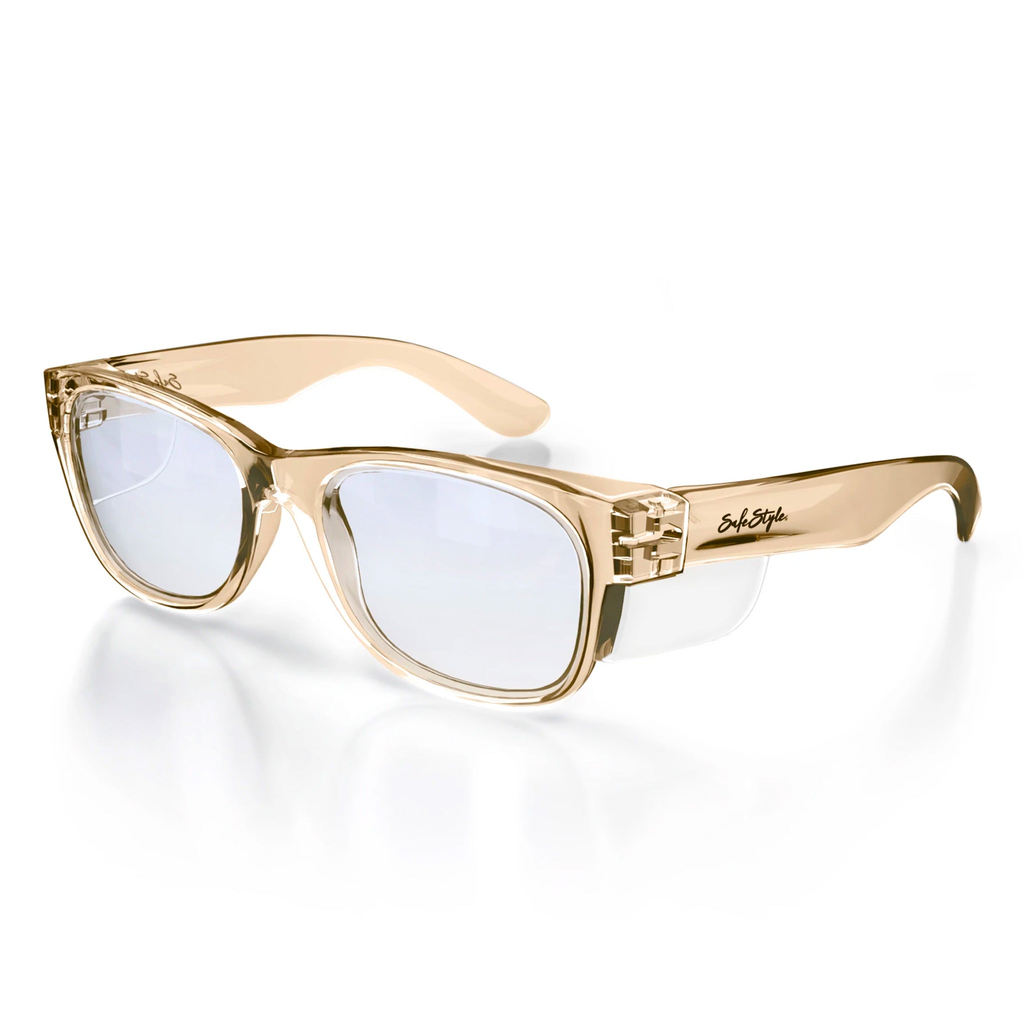 safestyle classics champagne frame with blue light lens