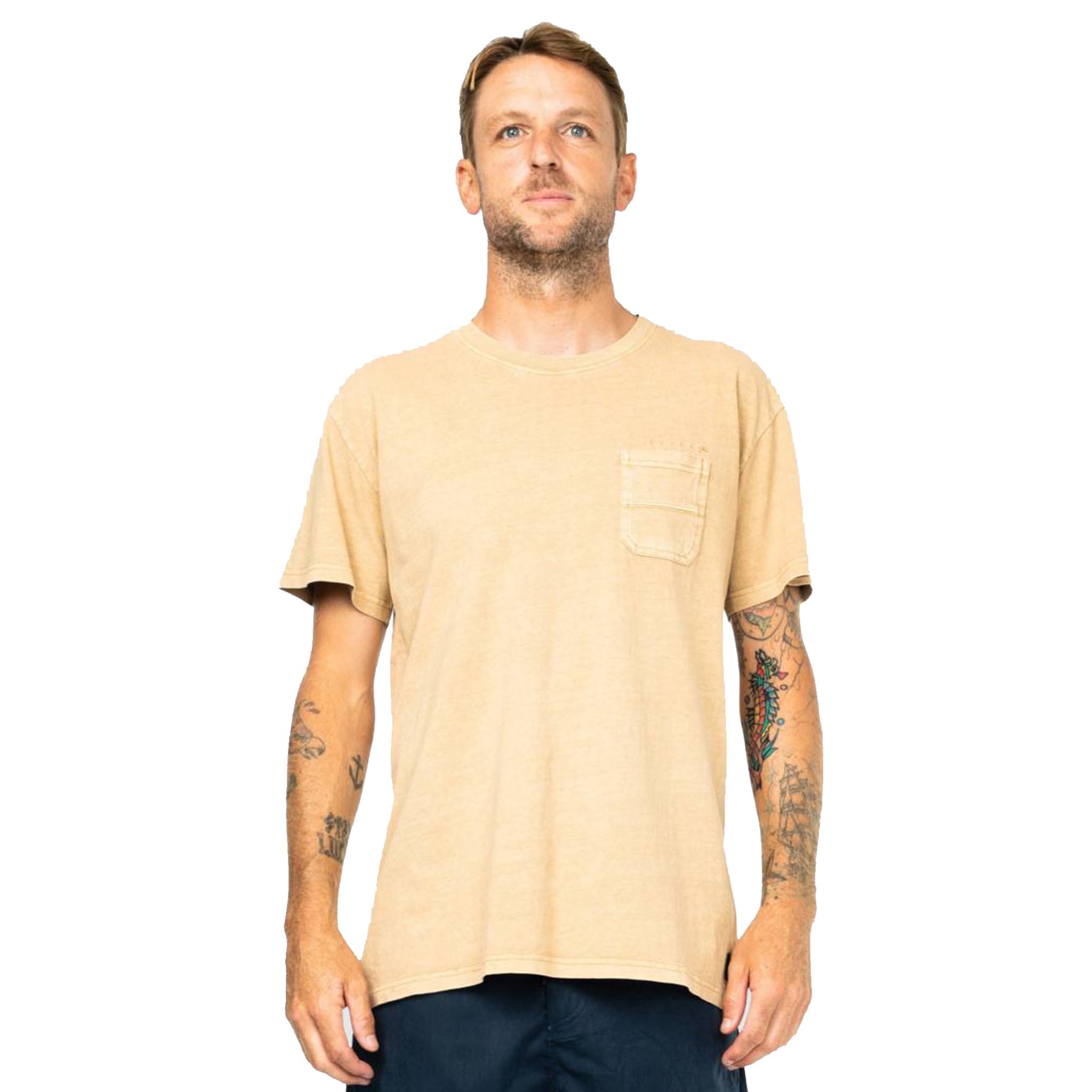 rusty elbow grease short sleeve tee in khaki